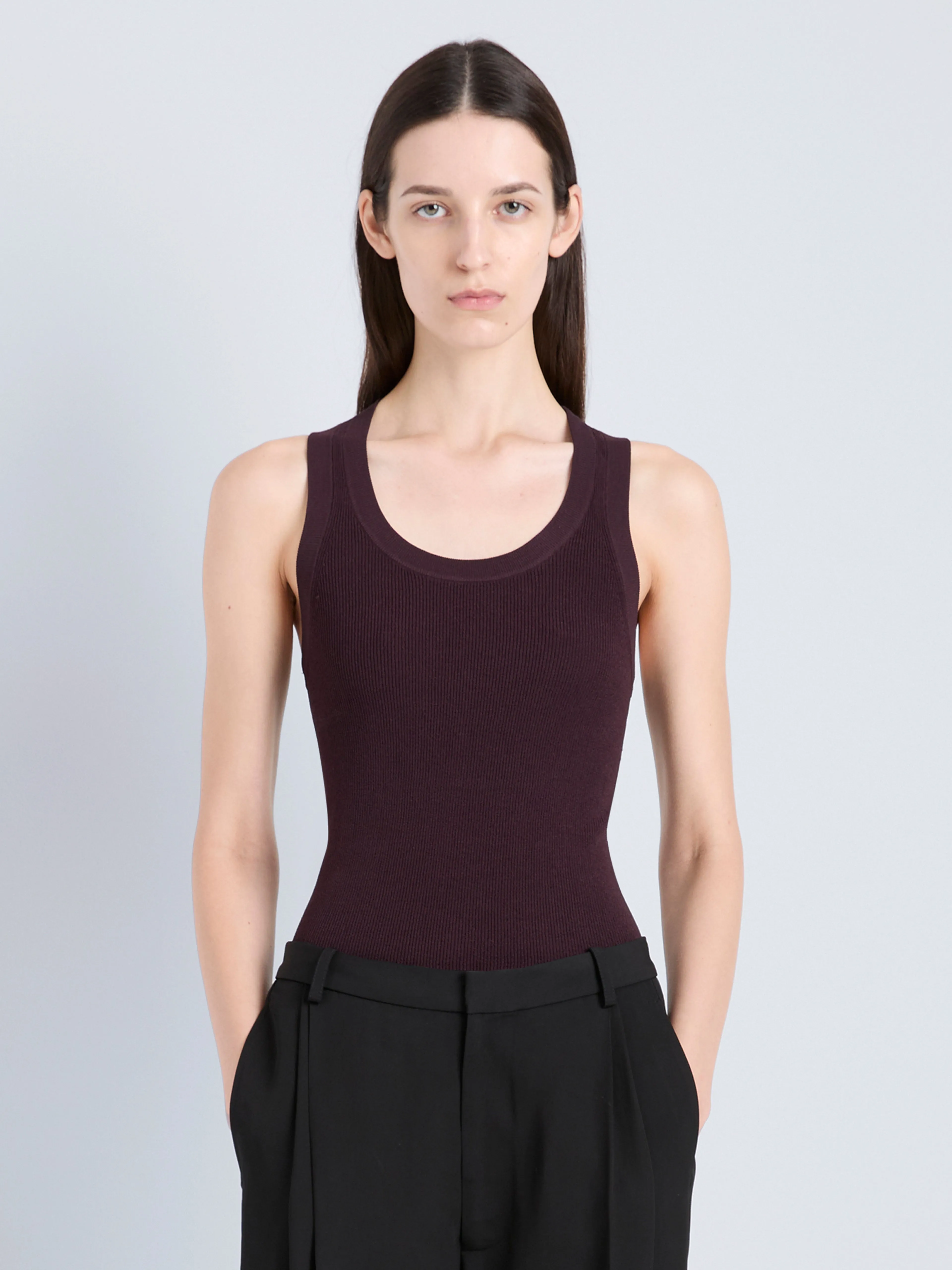 Roberts Tank in Matte Viscose Rib sold by Proenza Schouler product image thumbnail 2