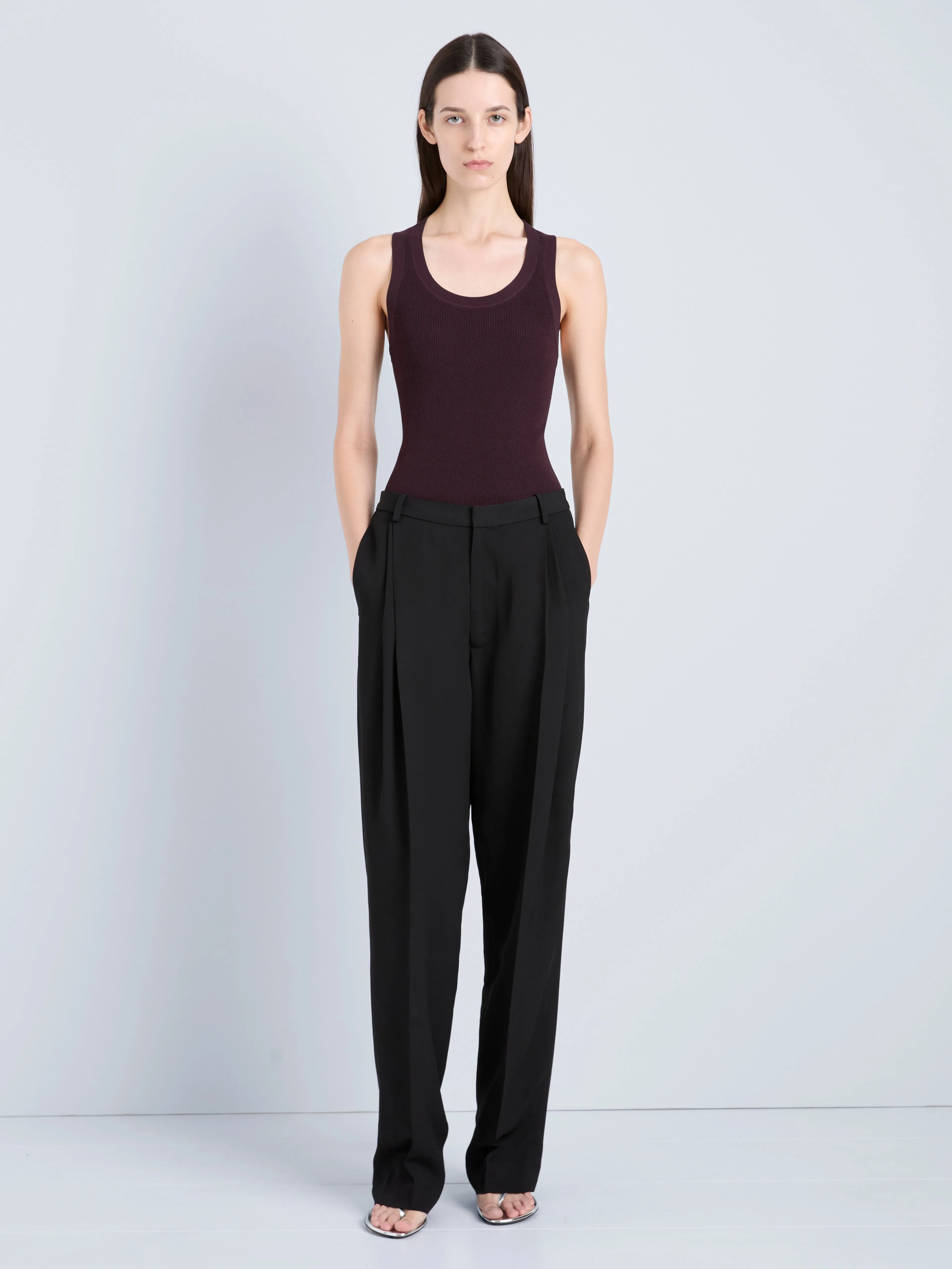 Roberts Tank in Matte Viscose Rib sold by Proenza Schouler product image thumbnail 3