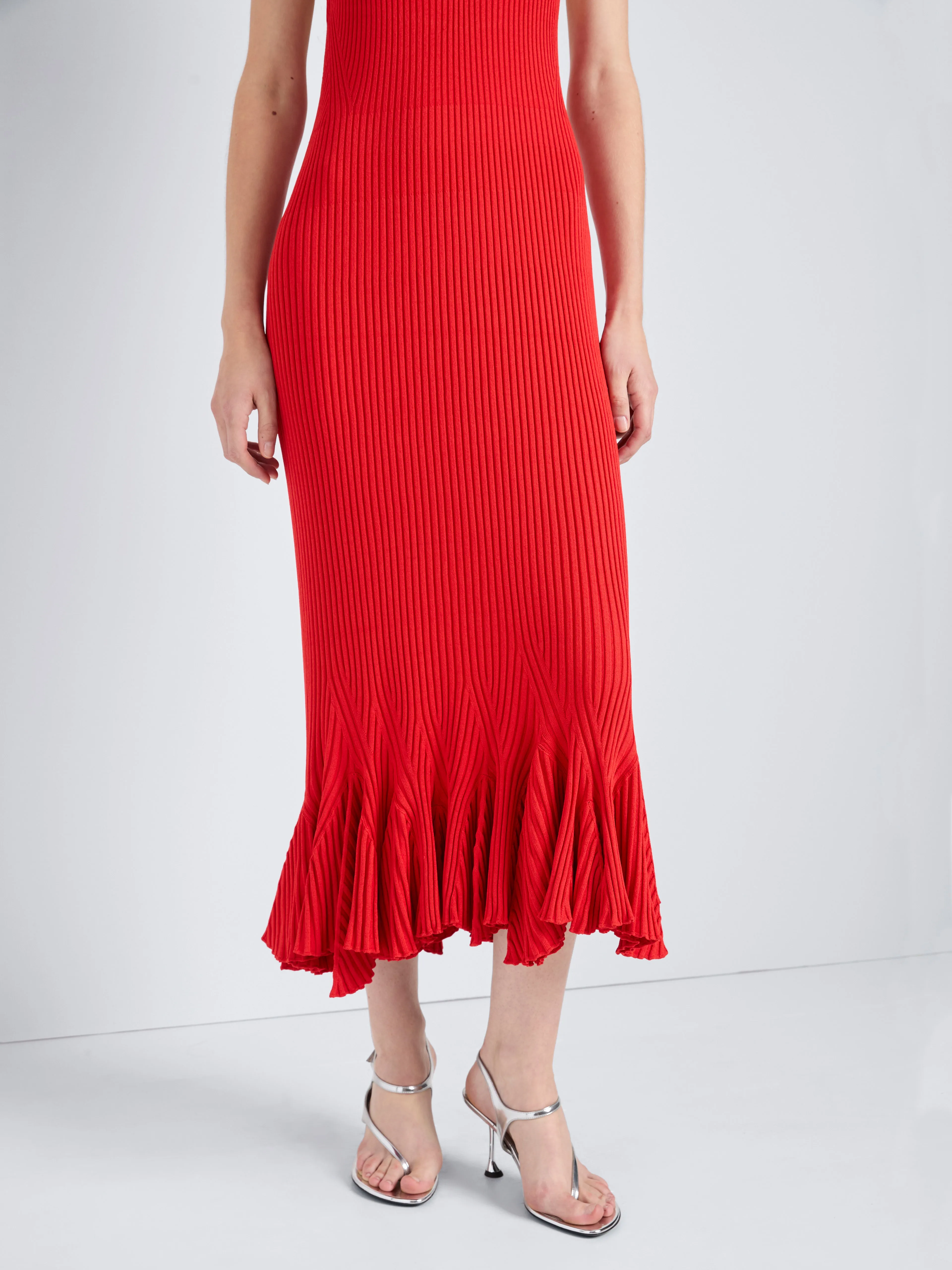 Giuditta Dress in Viscose Ribbed Godet sold by Proenza Schouler product image thumbnail 5