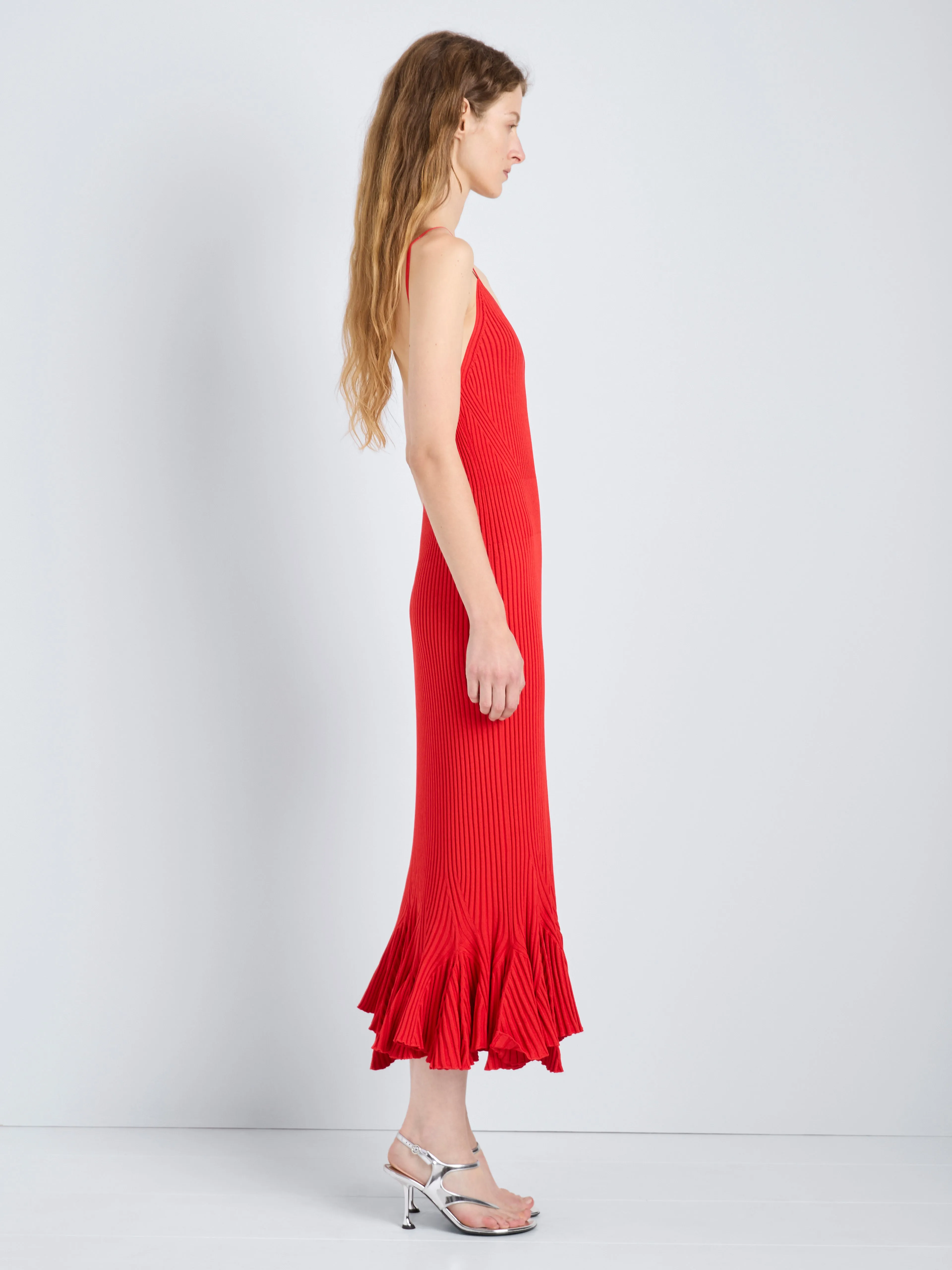 Giuditta Dress in Viscose Ribbed Godet sold by Proenza Schouler product image thumbnail 3