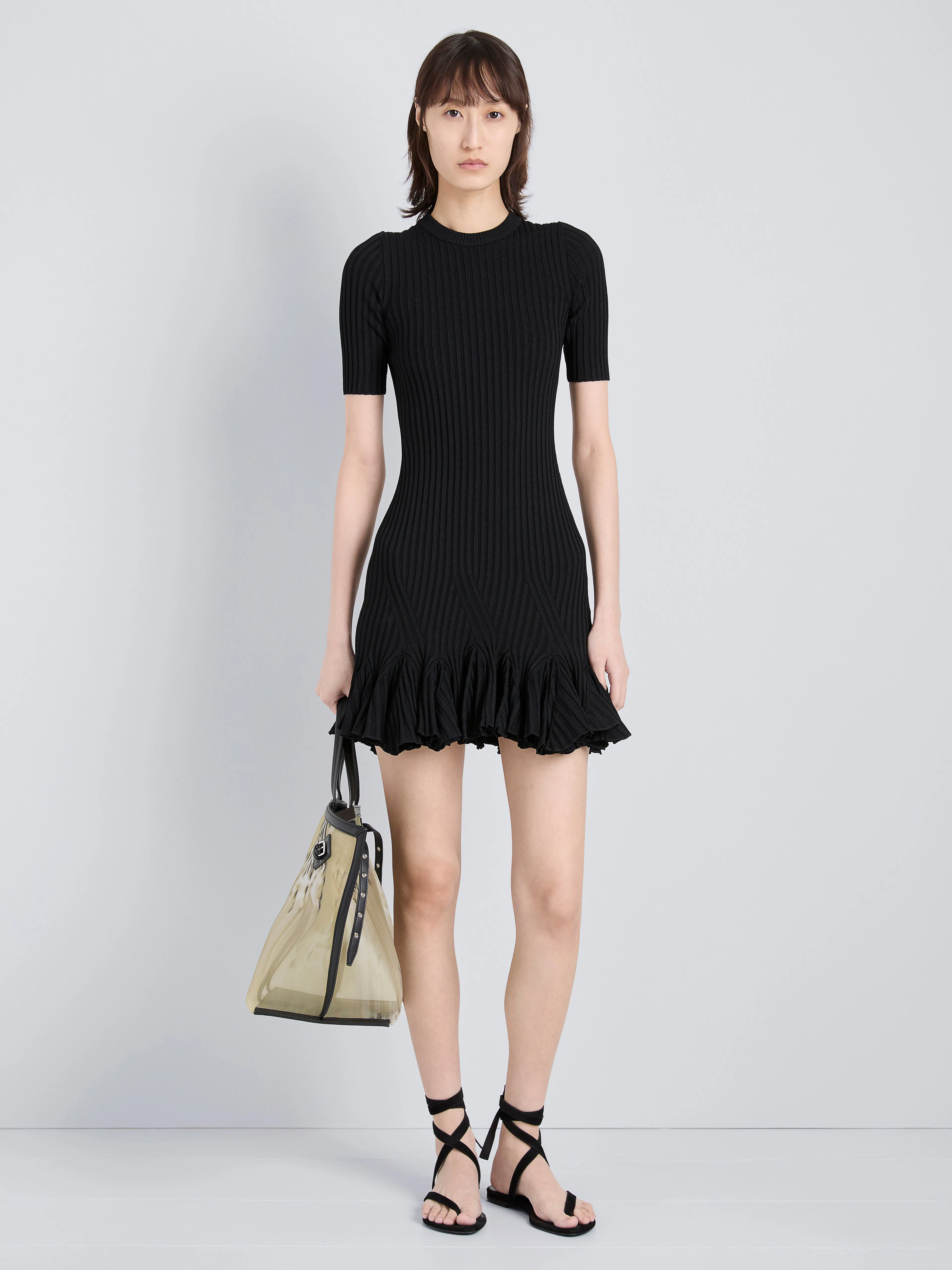 Leandra Dress in Viscose Ribbed Godet sold by Proenza Schouler product image thumbnail 2