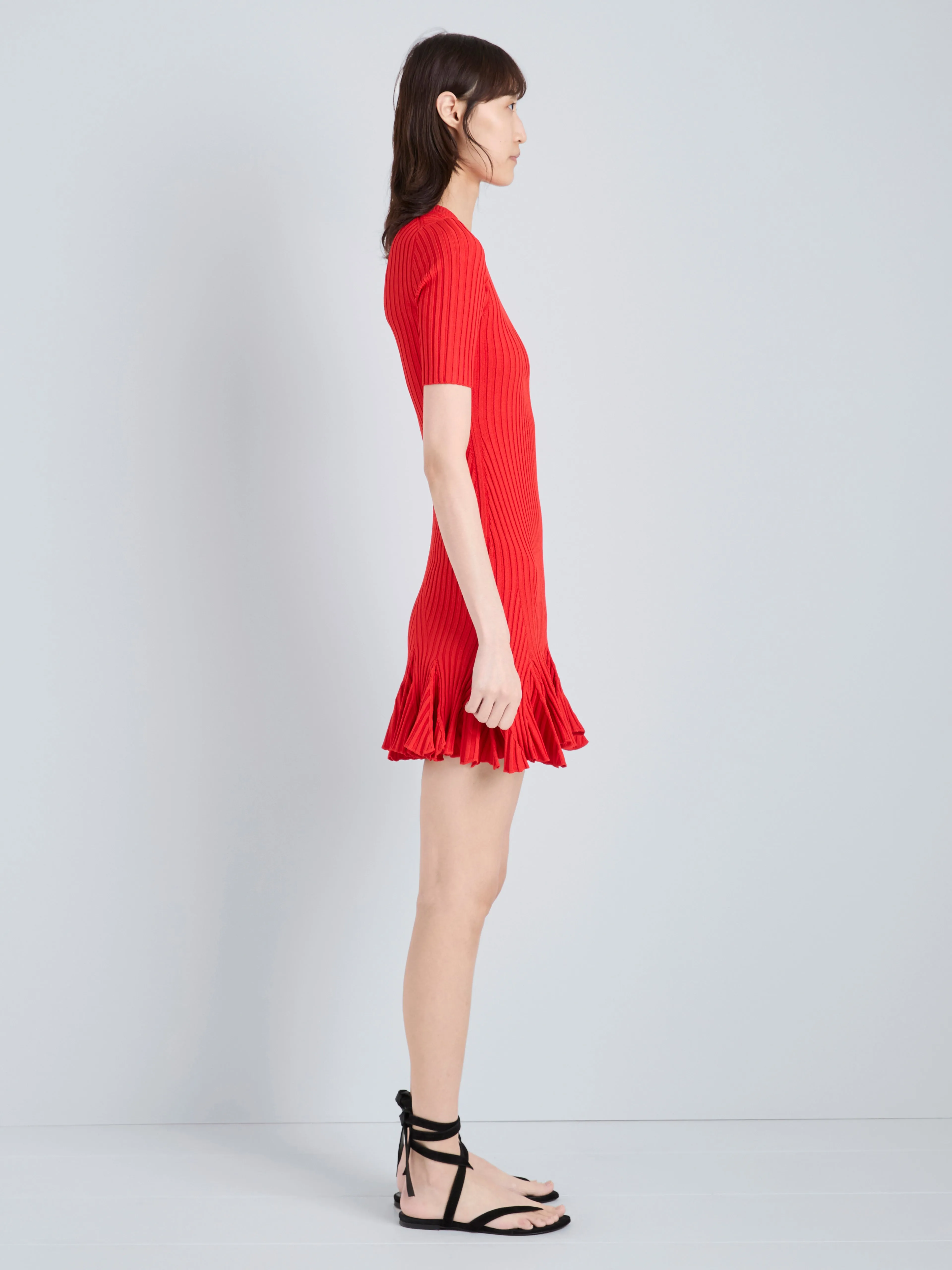 Leandra Dress in Viscose Ribbed Godet sold by Proenza Schouler product image thumbnail 3