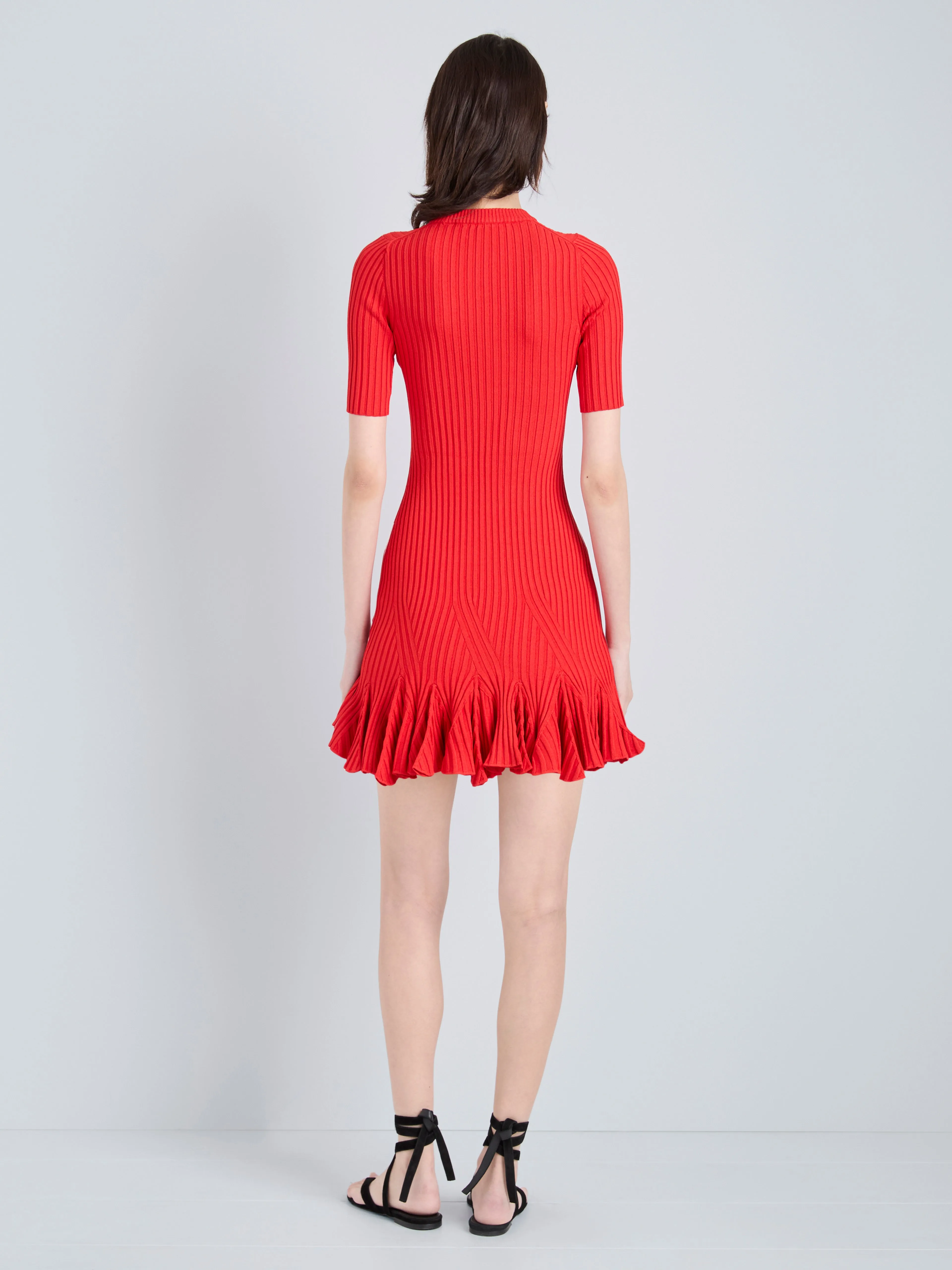Leandra Dress in Viscose Ribbed Godet sold by Proenza Schouler product image thumbnail 4