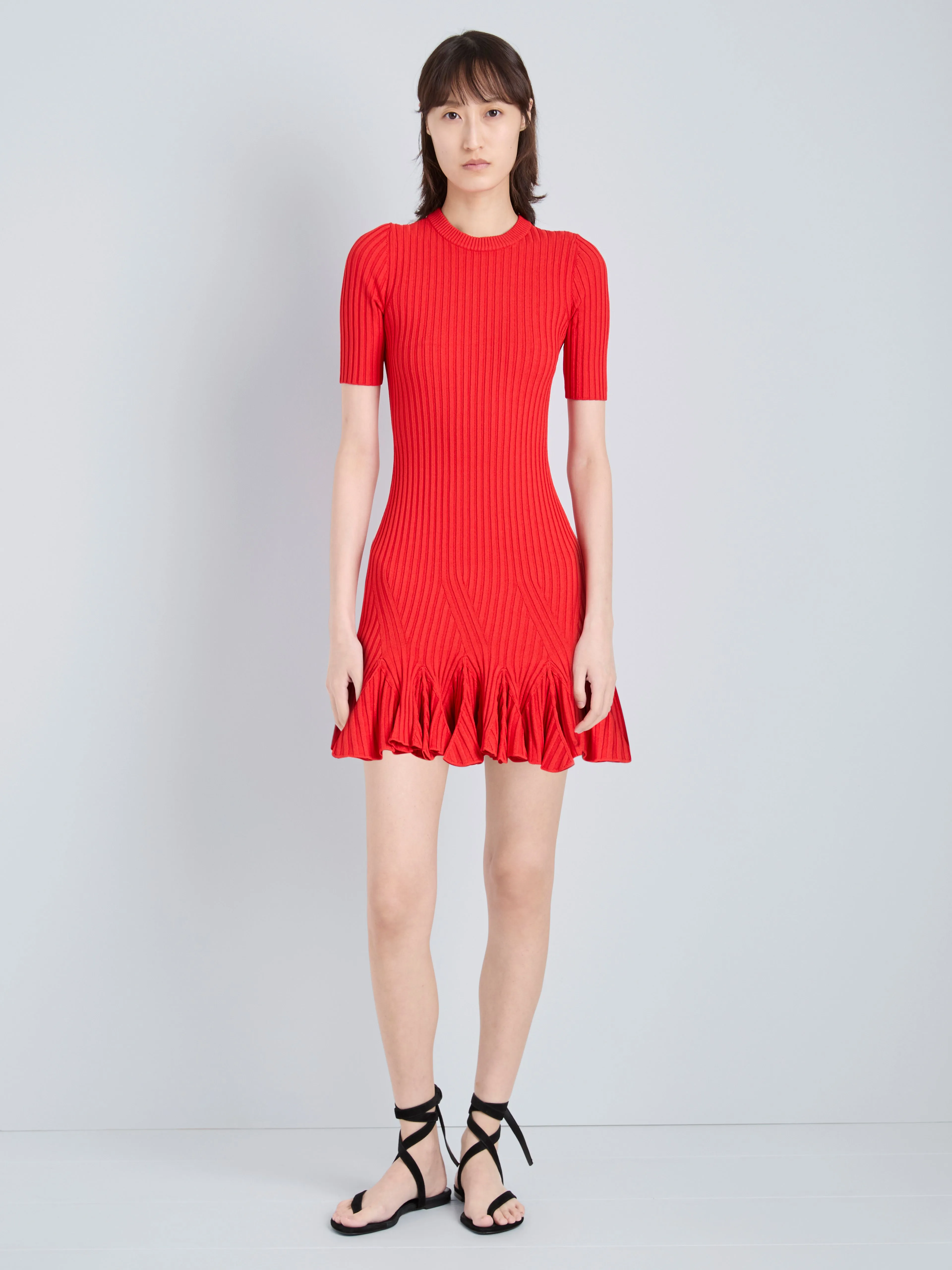 Leandra Dress in Viscose Ribbed Godet sold by Proenza Schouler product image thumbnail 2