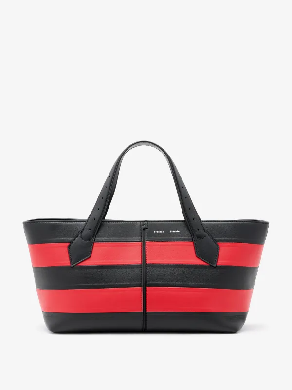 East West Chelsea Tote in Striped Nappa Plonge made by Proenza Schouler
