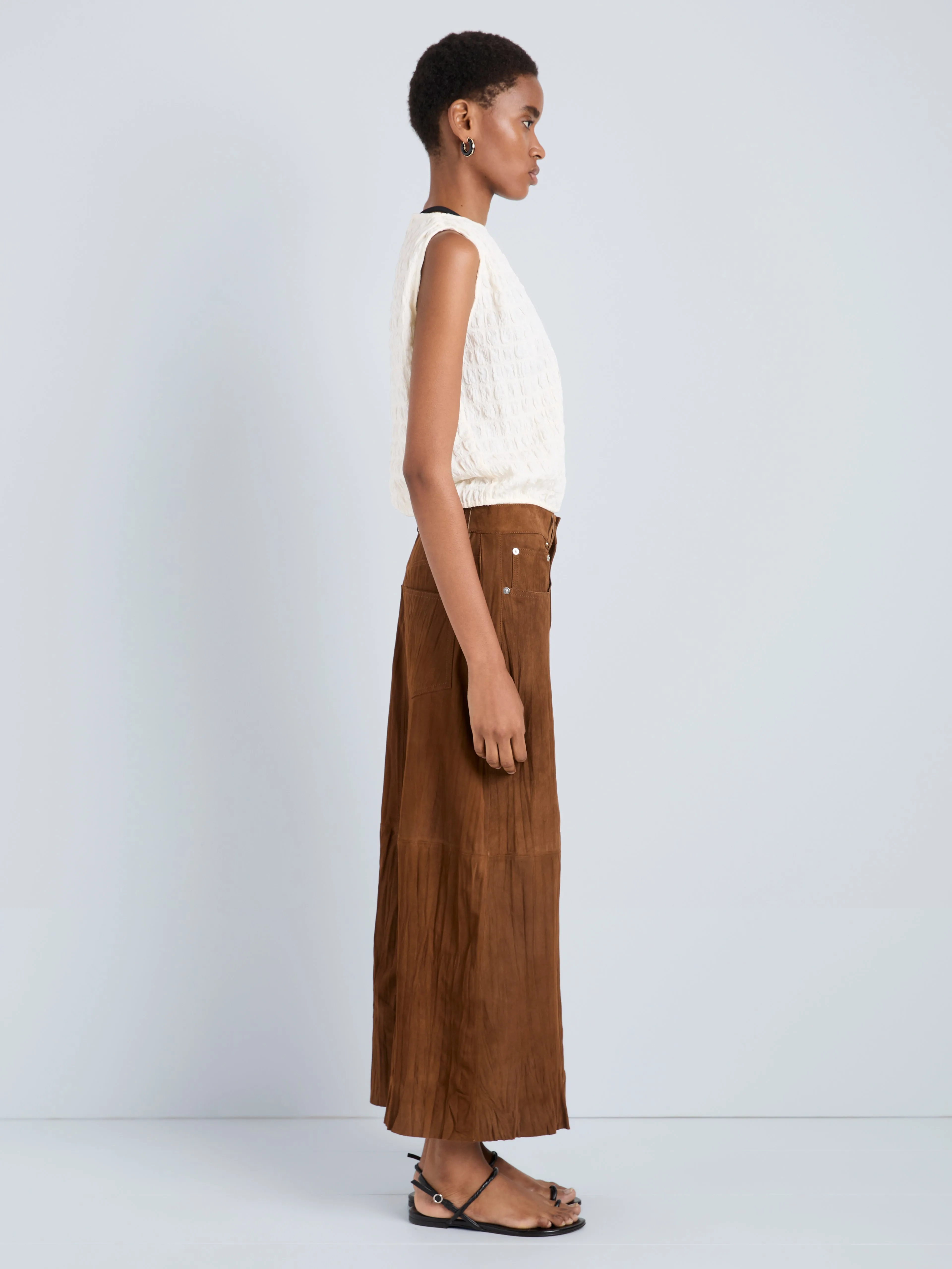 Nayah Skirt in Textured Suede sold by Proenza Schouler product image thumbnail 3