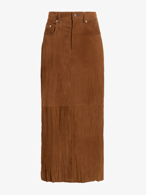 Nayah Skirt in Textured Suede made by Proenza Schouler