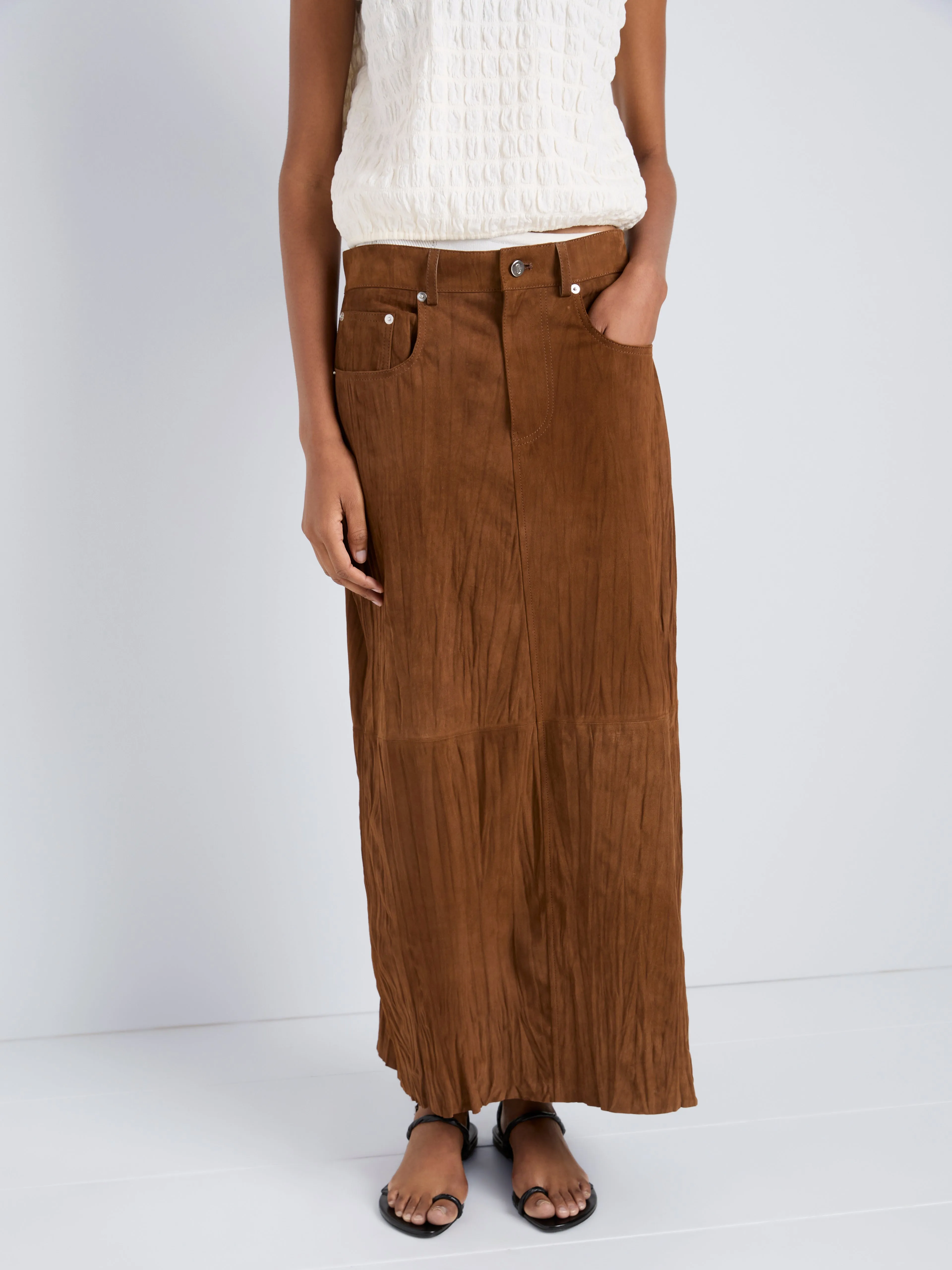 Nayah Skirt in Textured Suede sold by Proenza Schouler product image thumbnail 5