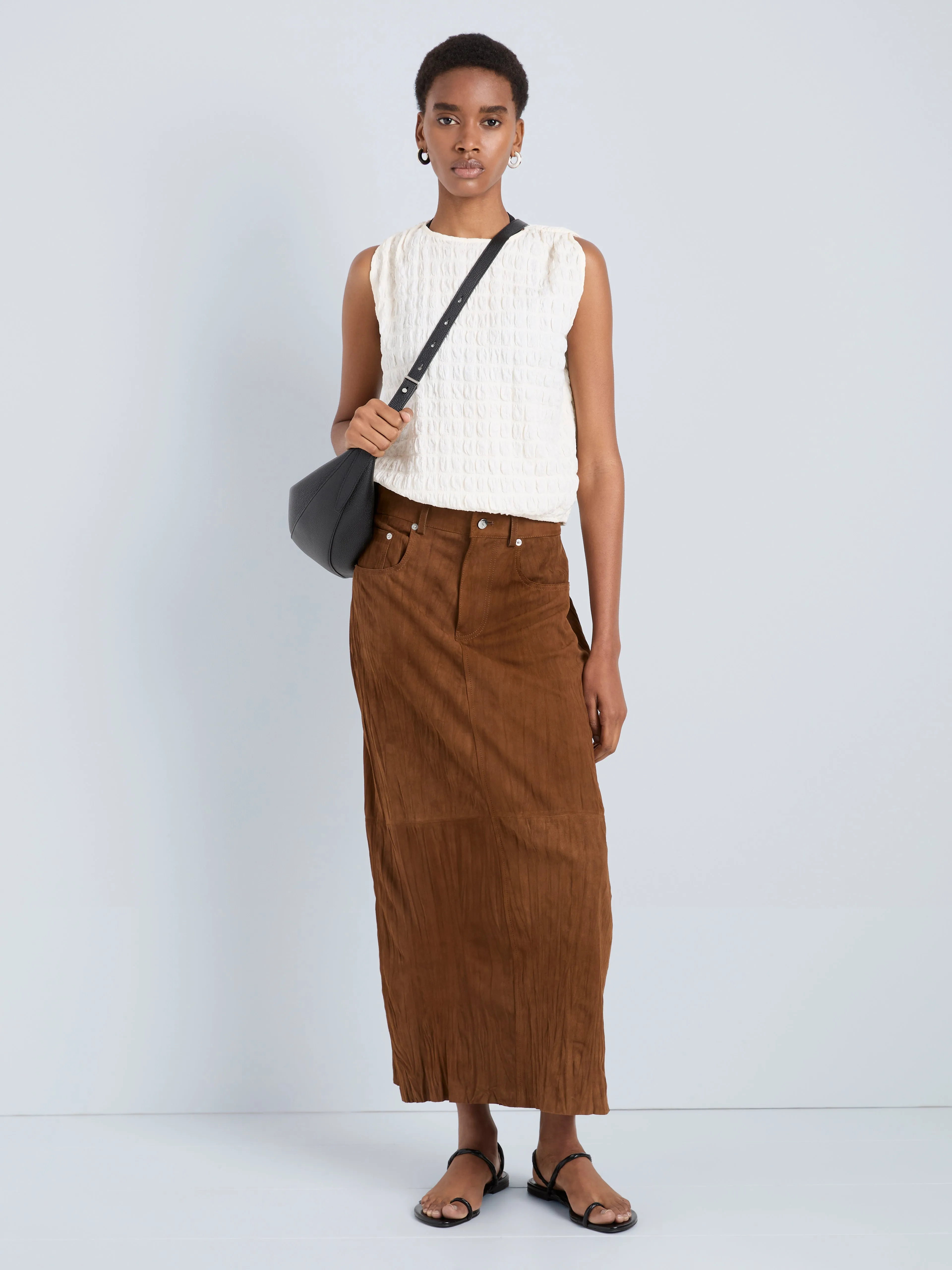Nayah Skirt in Textured Suede sold by Proenza Schouler product image thumbnail 2