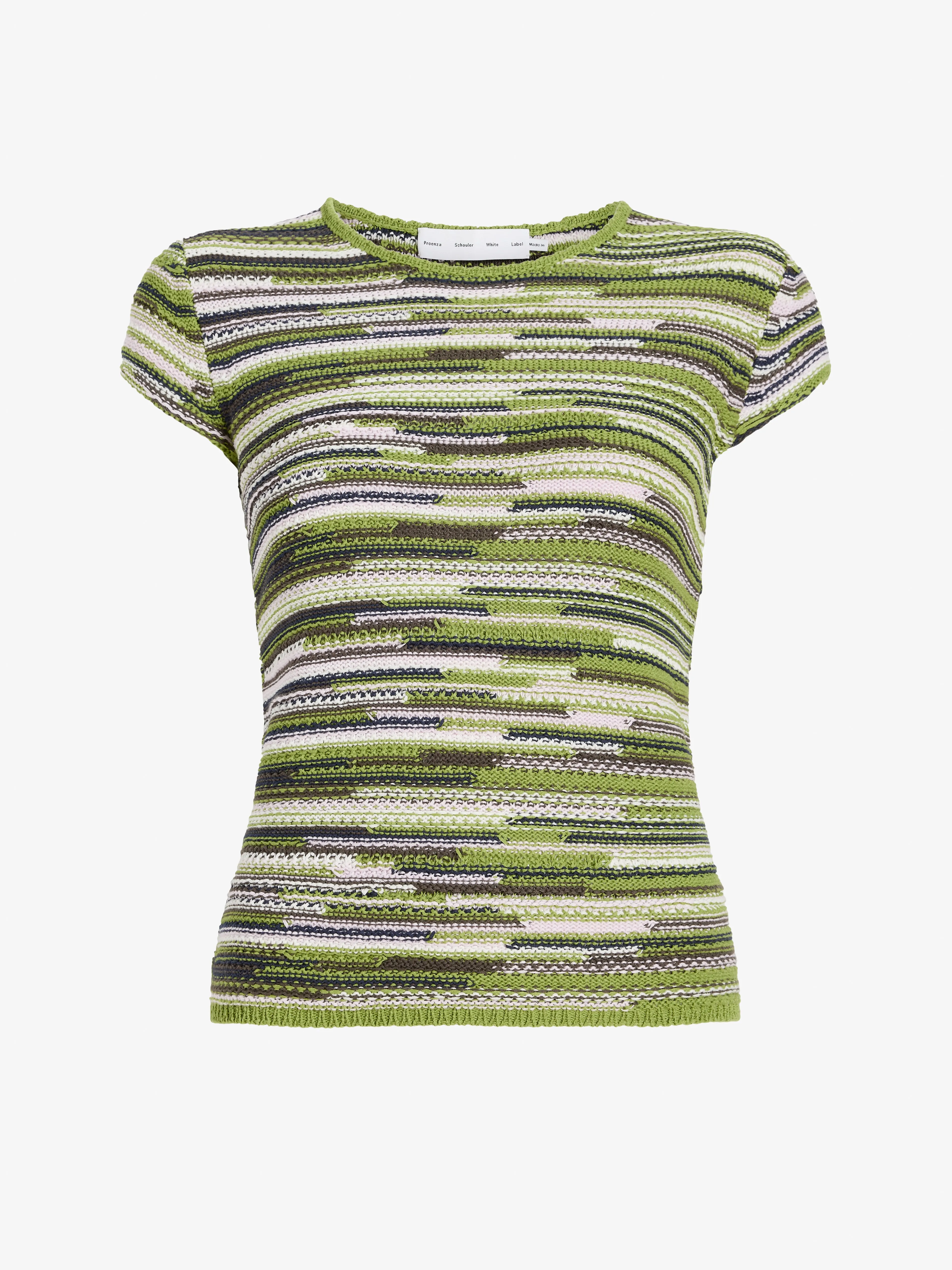 Veya Knit Tee in Linen Dry Rib sold by Proenza Schouler