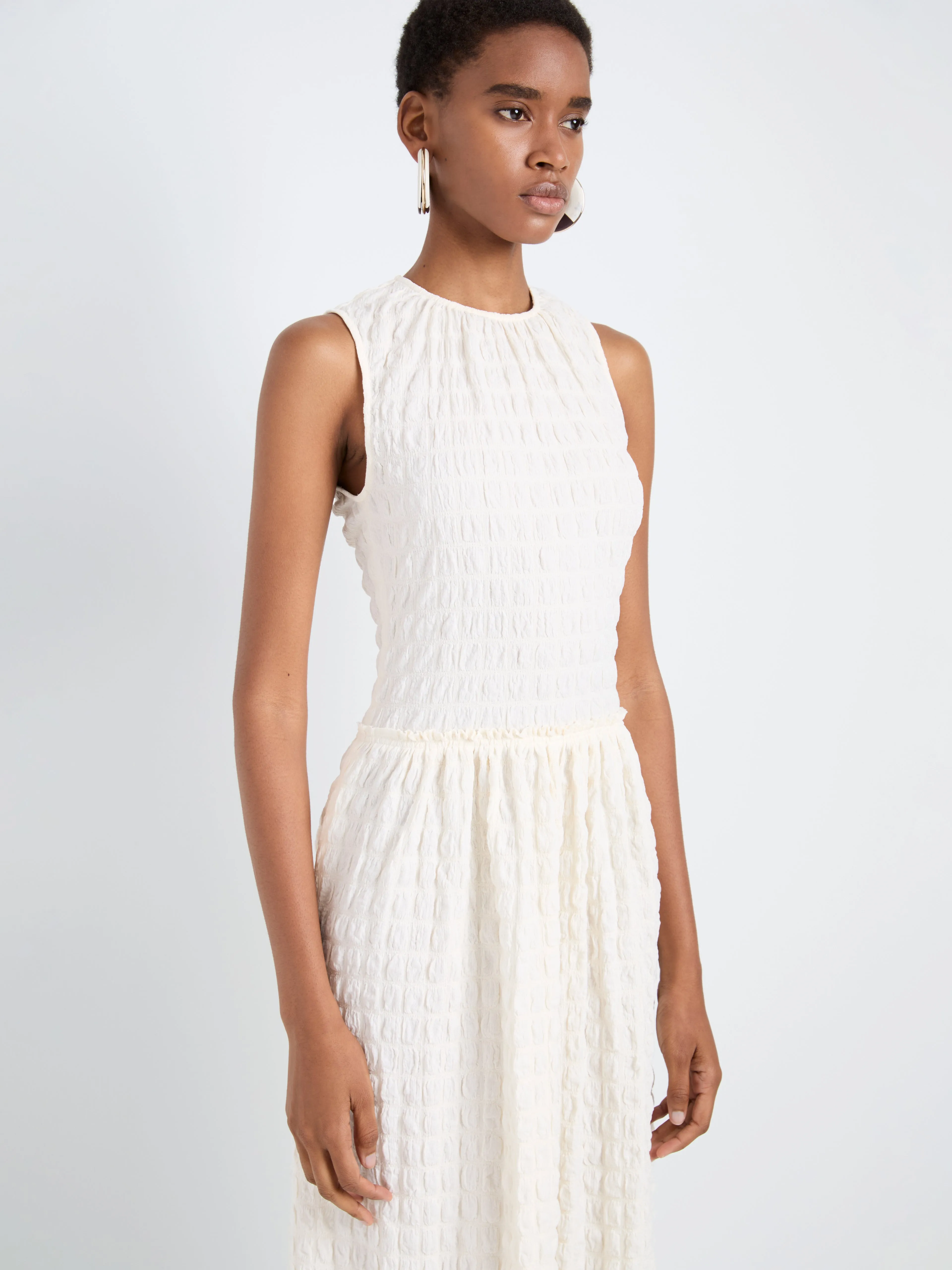 Zoira Dress in Textured Cotton sold by Proenza Schouler product image thumbnail 5
