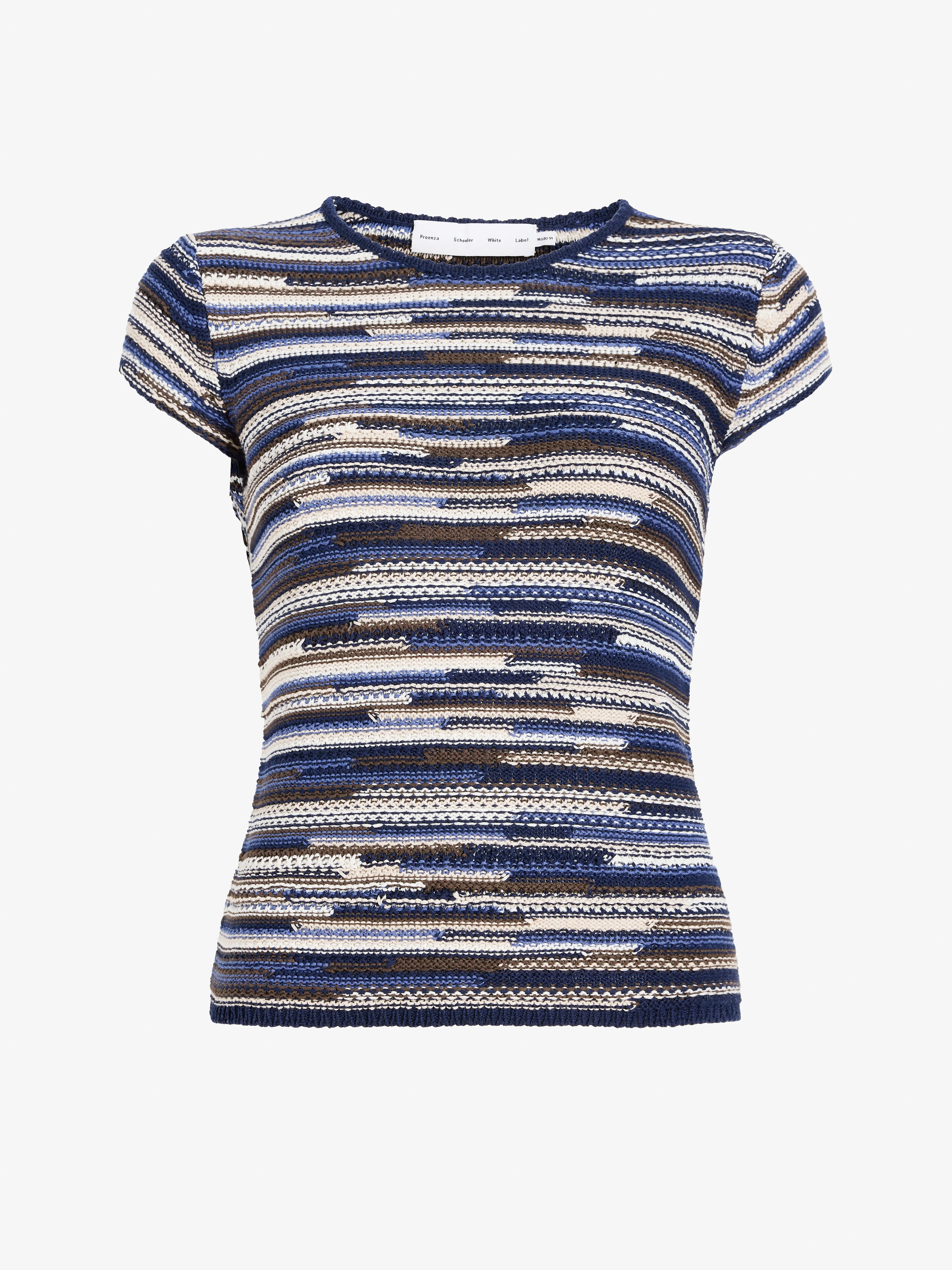 Veya Knit Tee in Linen Dry Rib sold by Proenza Schouler