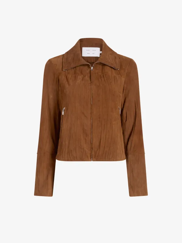 Tarin Jacket in Crinkled Suede sold by Proenza Schouler