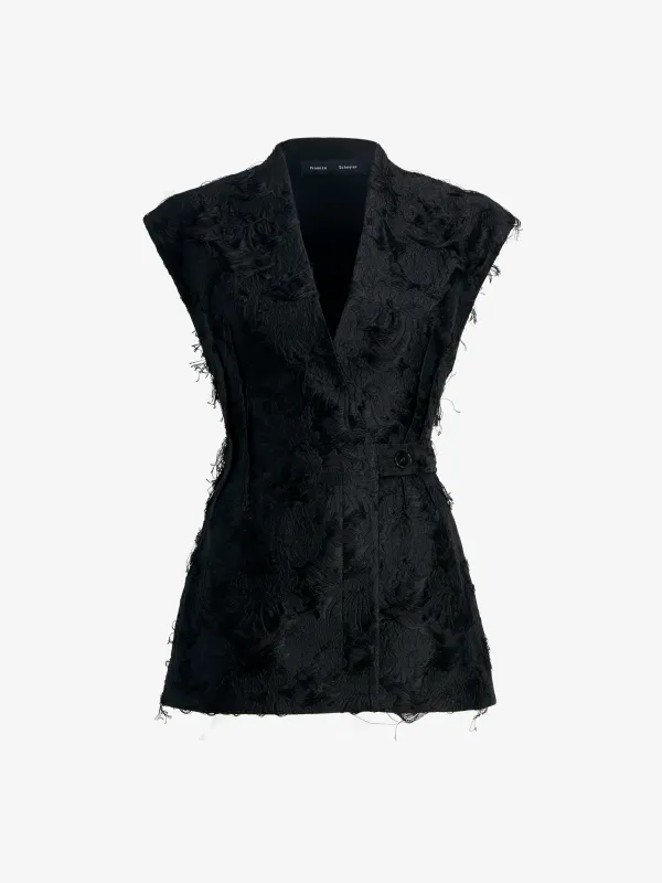 Cindle Gillet in Chrysanthemum Float Jacquard made by Proenza Schouler