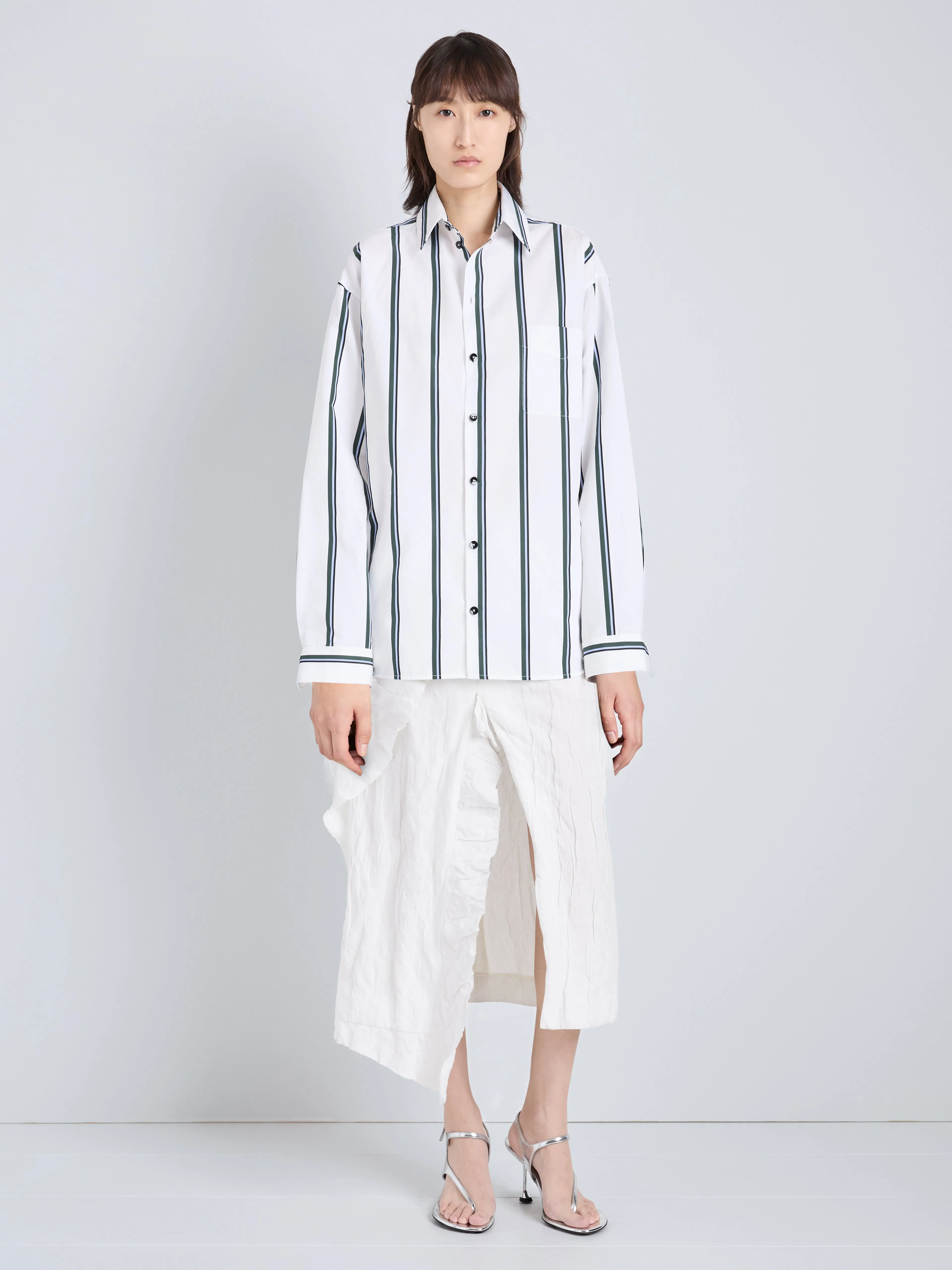 Alia Top in Cotton Silk Shirting sold by Proenza Schouler product image thumbnail 3