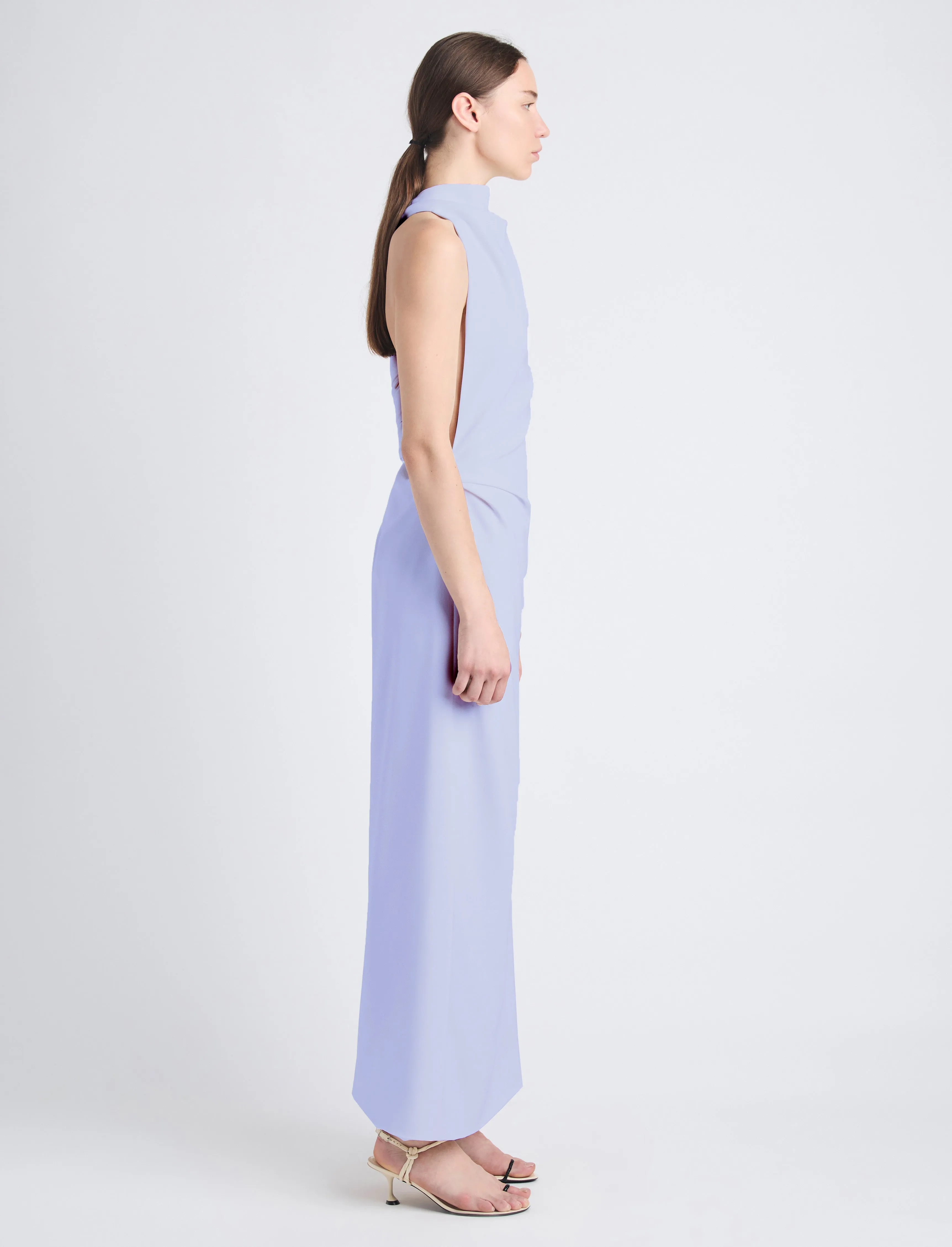 Selena Twist Back Dress in Matte Viscose Crepe sold by Proenza Schouler product image thumbnail 3