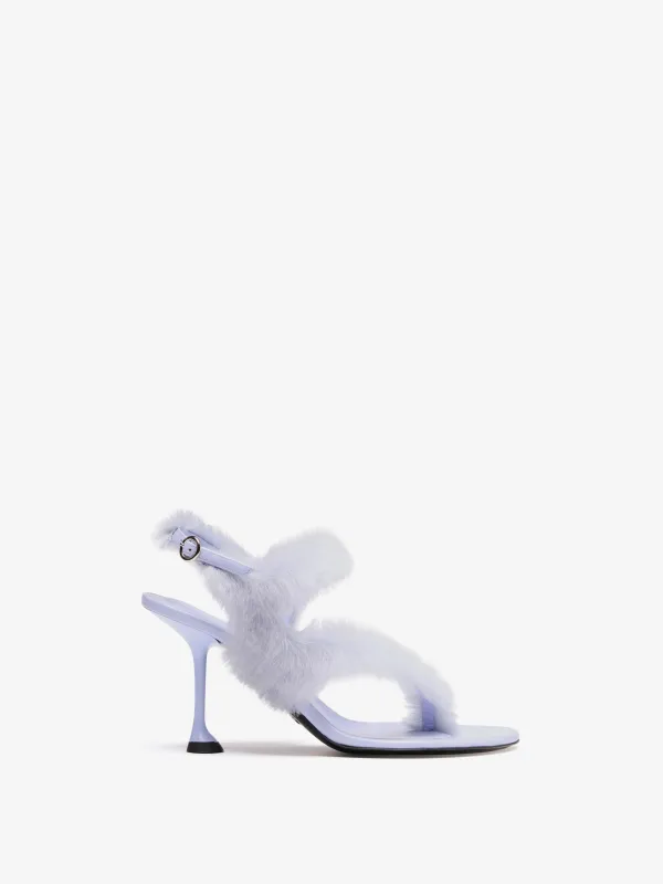 Tee Thong Sandals in Shearling made by Proenza Schouler