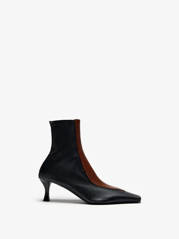 Trap Stretch Ankle Boots in Embossed Lizard made by Proenza Schouler