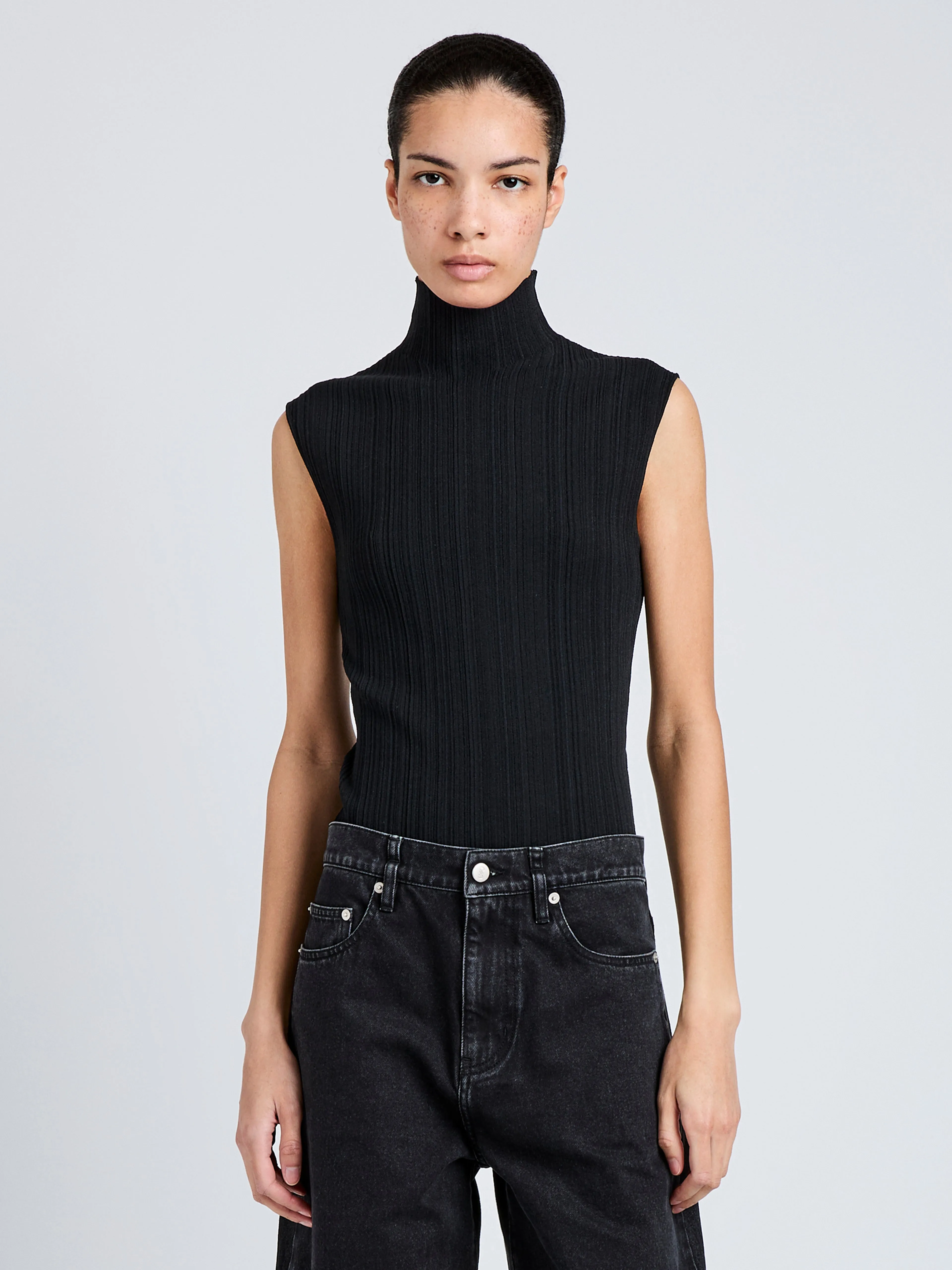Federica Top in Micro Pleat Knit sold by Proenza Schouler product image thumbnail 2