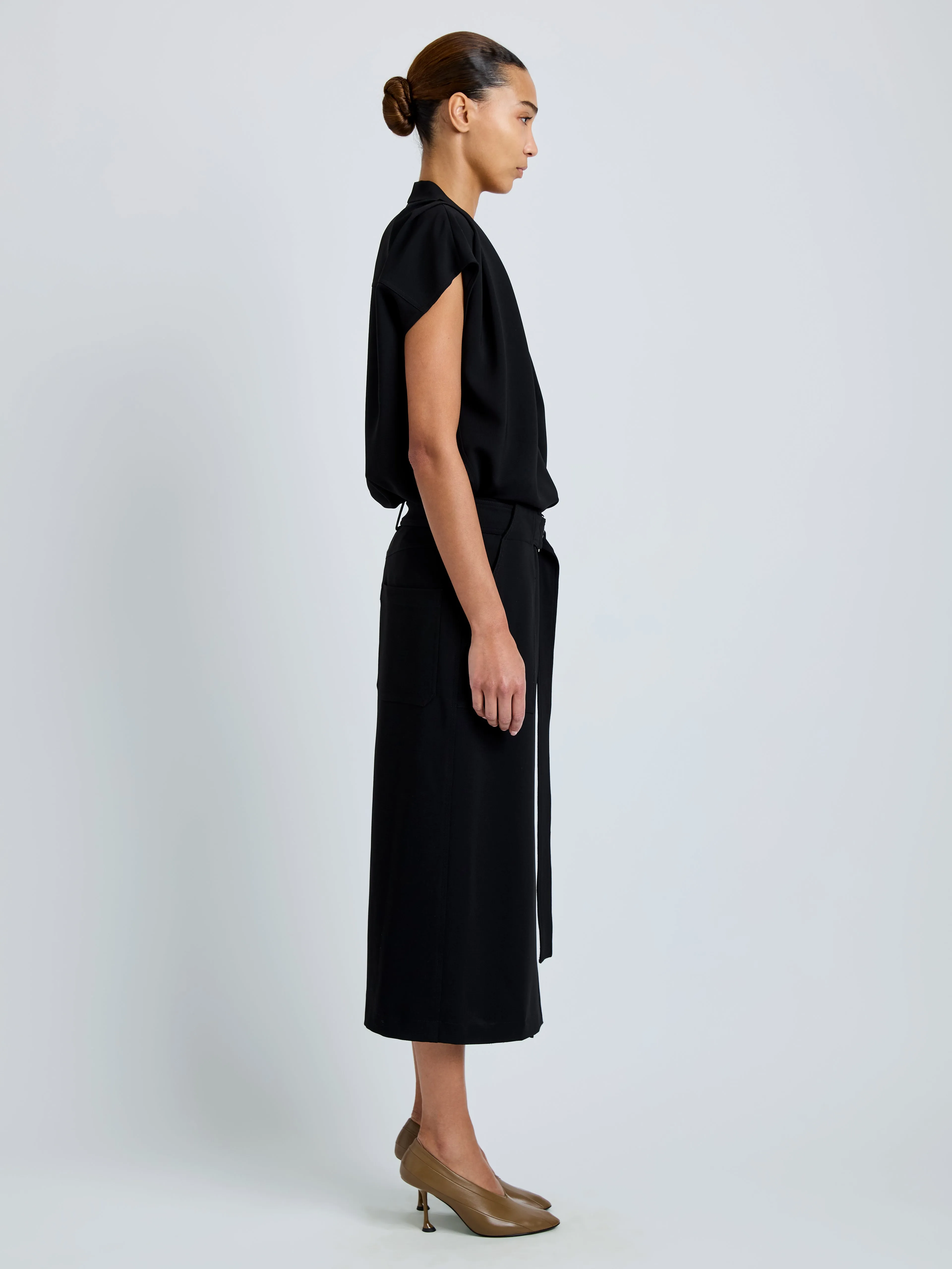 Carine Cargo Skirt in Matte Double Crepe sold by Proenza Schouler product image thumbnail 3
