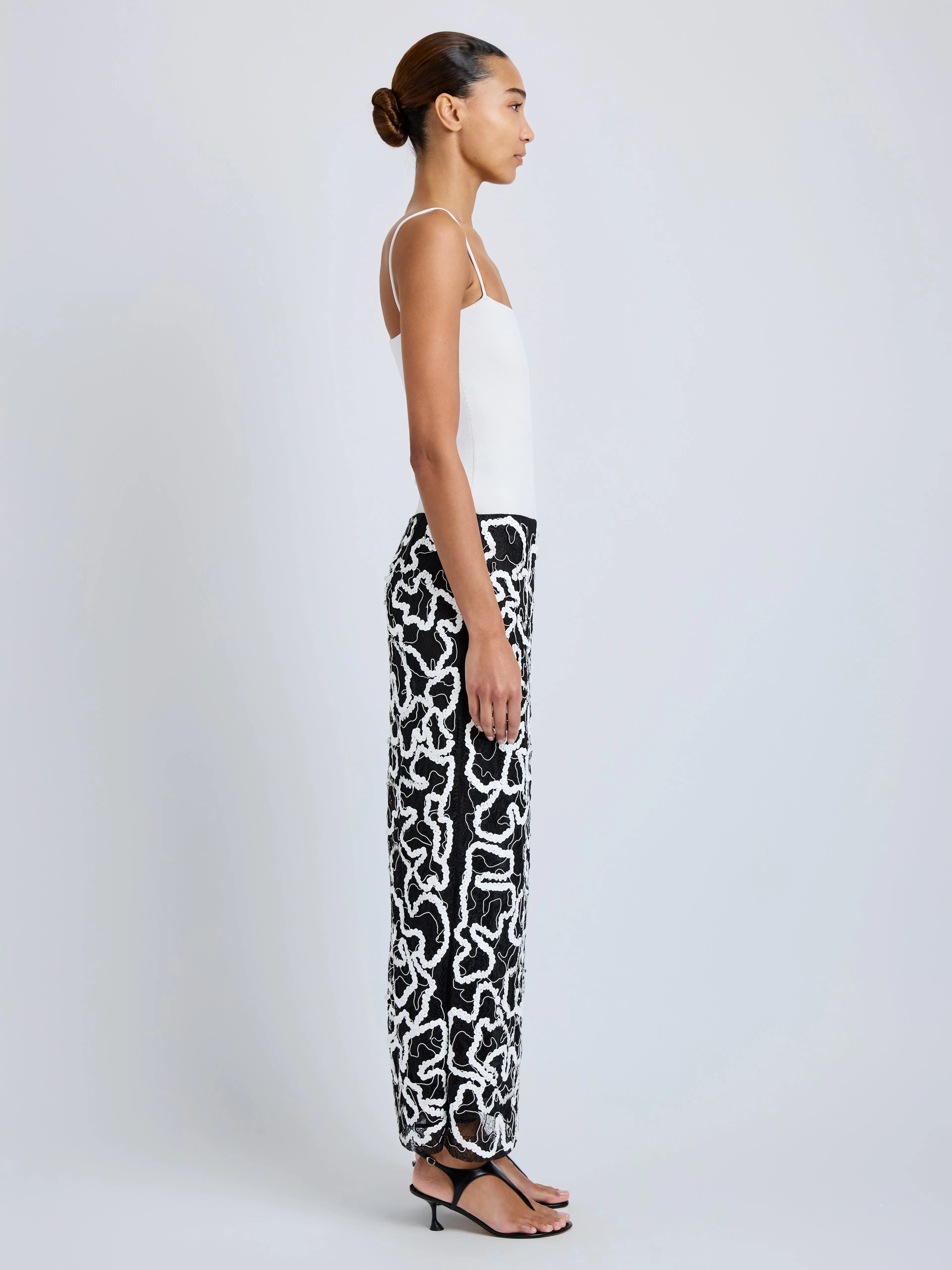 Maite Skirt in Sequin Embroidery Lace sold by Proenza Schouler product image thumbnail 3