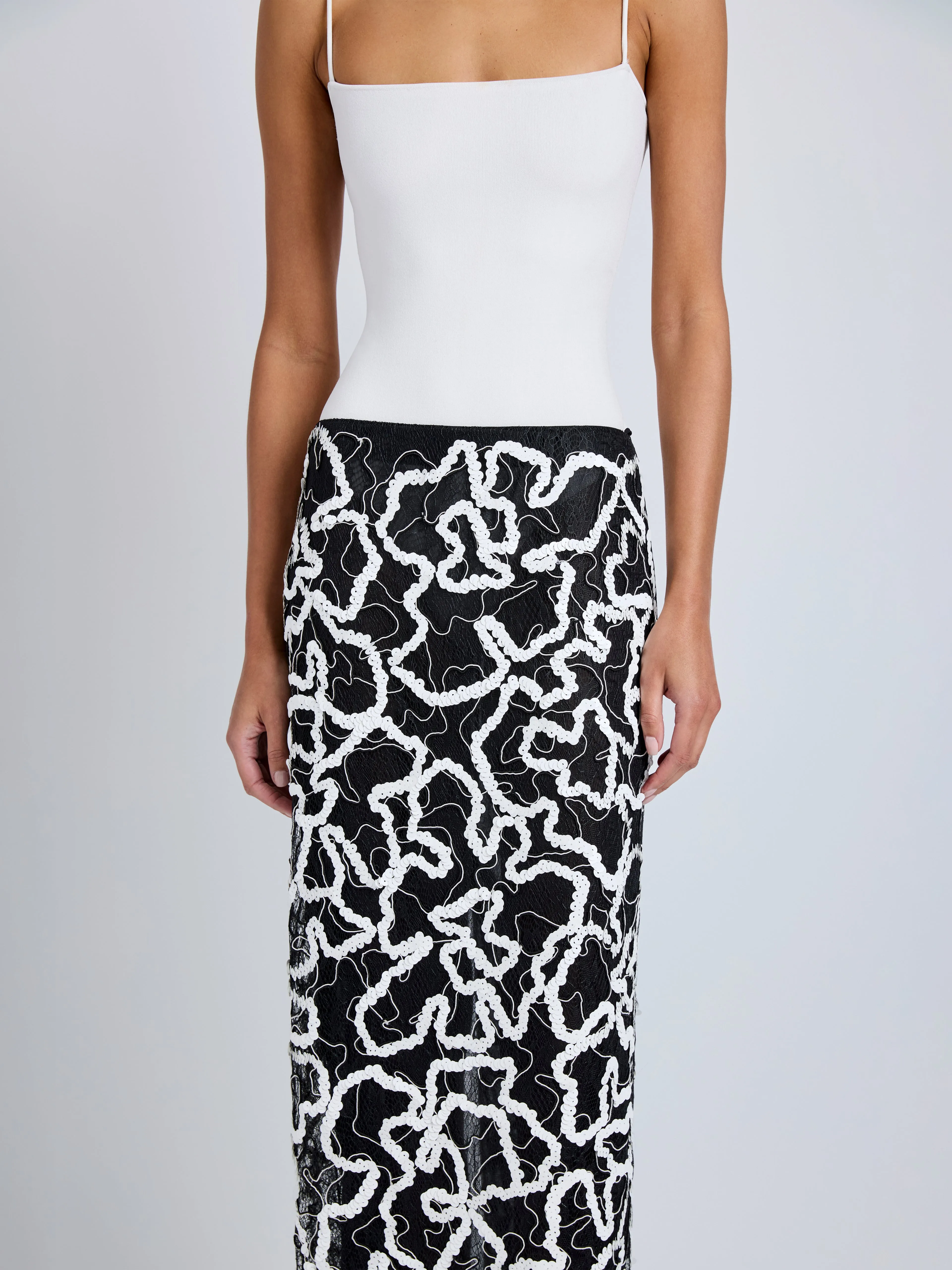 Maite Skirt in Sequin Embroidery Lace sold by Proenza Schouler product image thumbnail 5