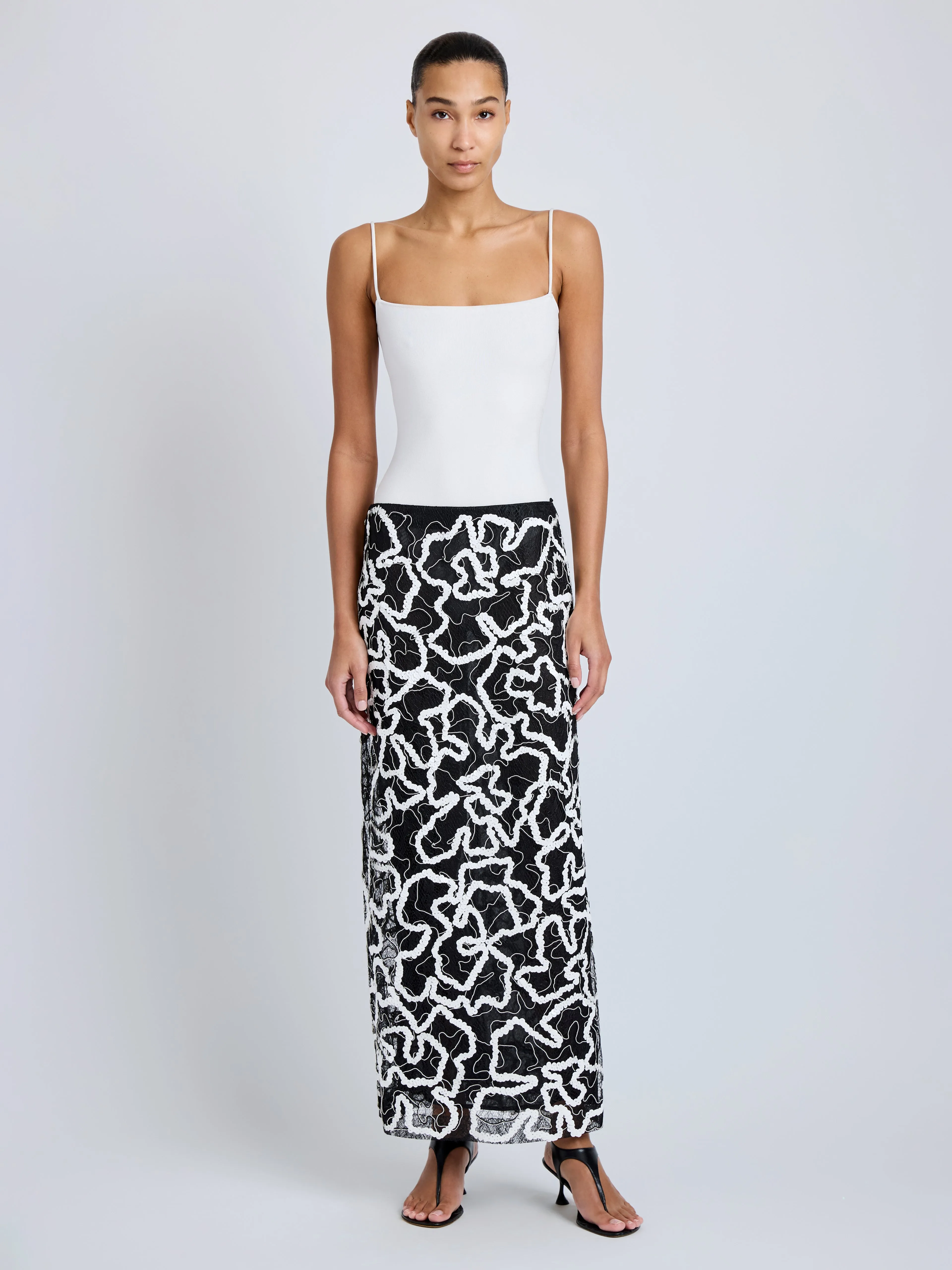 Maite Skirt in Sequin Embroidery Lace sold by Proenza Schouler product image thumbnail 2