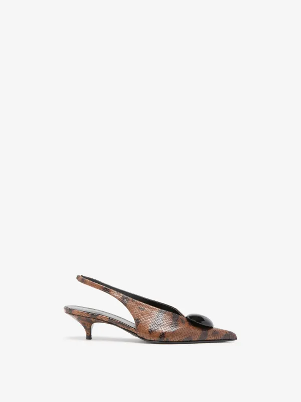 Dome Slash Slingbacks in Embossed Python made by Proenza Schouler
