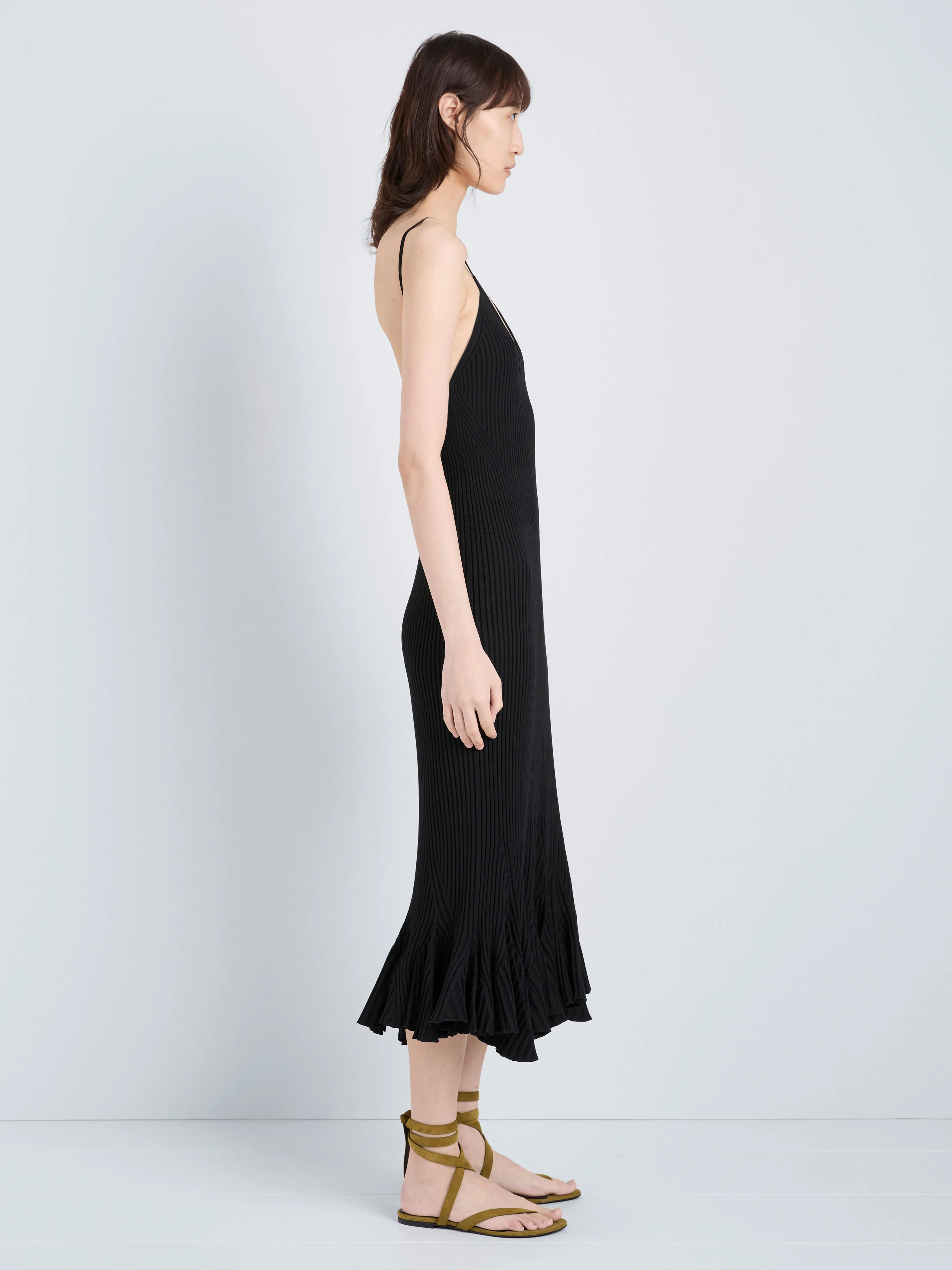 Giuditta Dress in Viscose Ribbed Godet sold by Proenza Schouler product image thumbnail 3