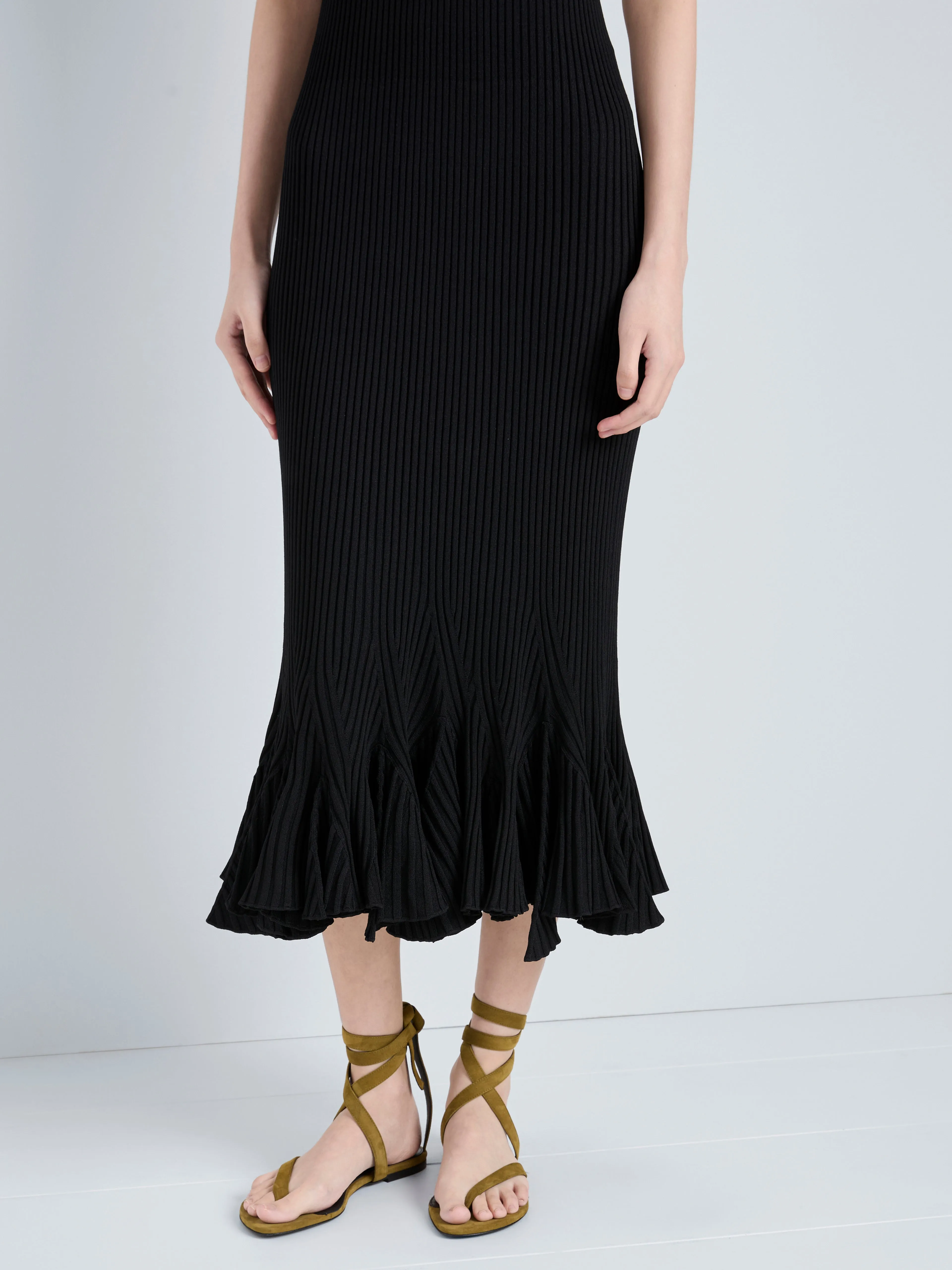Giuditta Dress in Viscose Ribbed Godet sold by Proenza Schouler product image thumbnail 5