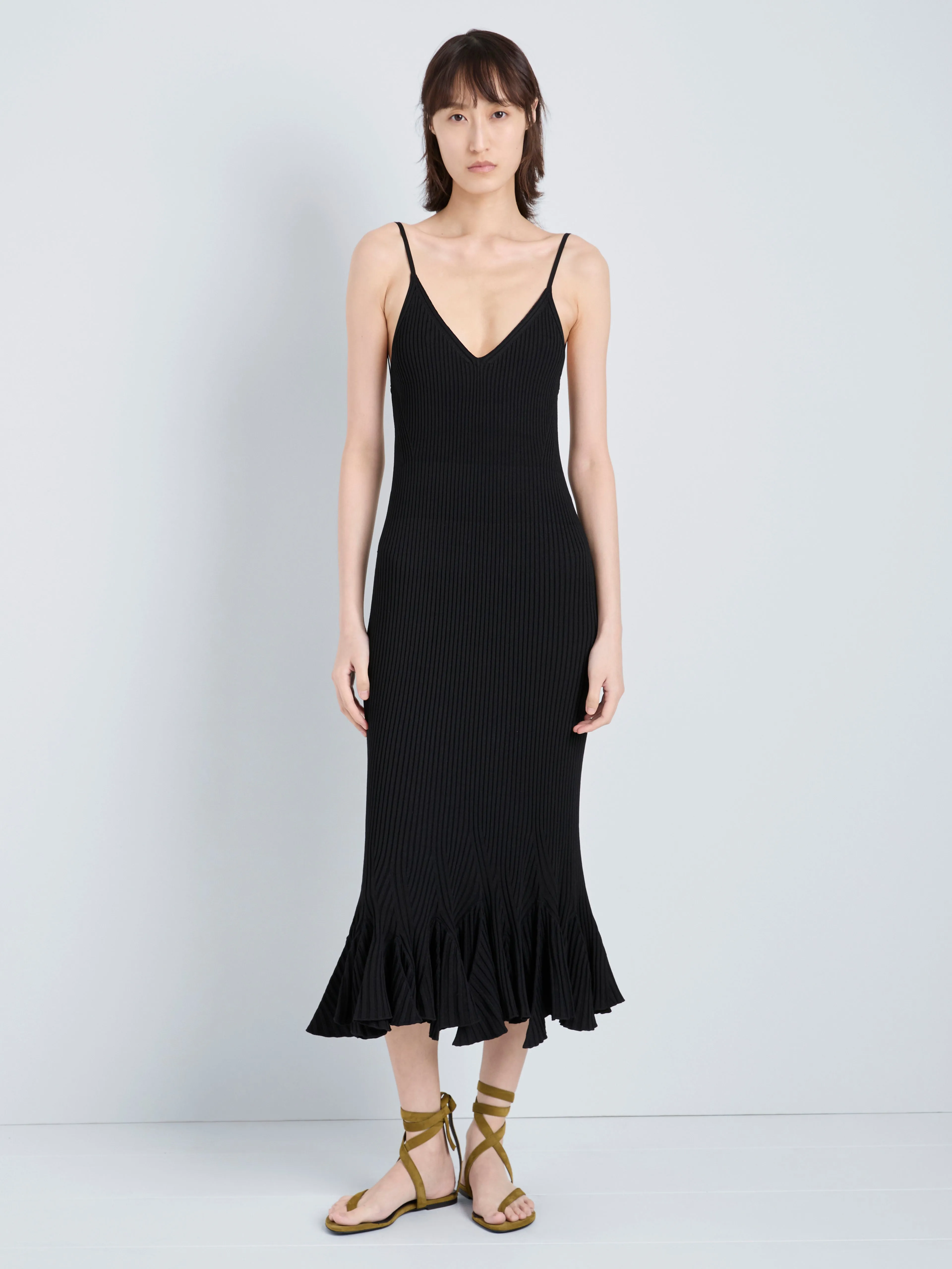 Giuditta Dress in Viscose Ribbed Godet sold by Proenza Schouler product image thumbnail 2