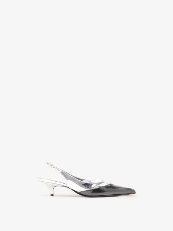 Slash Slingback In Spazzolato and Specchio Combo made by Proenza Schouler