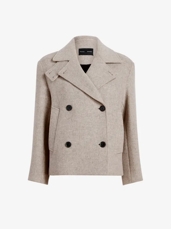 Nola Jacket in Brushed Wool Cashmere - LIGHT GREY MELANGE made by Proenza Schouler