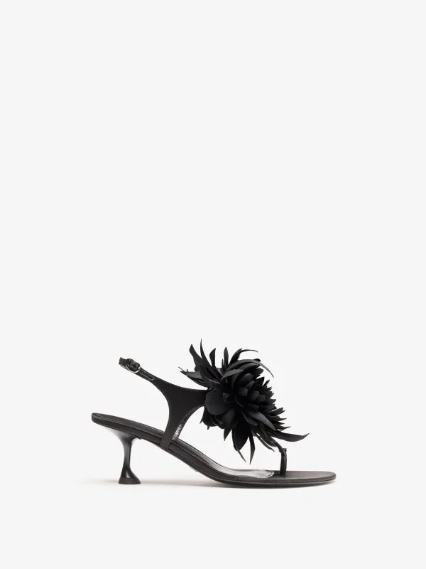 Tee Thong Flower Sandals in Satin made by Proenza Schouler