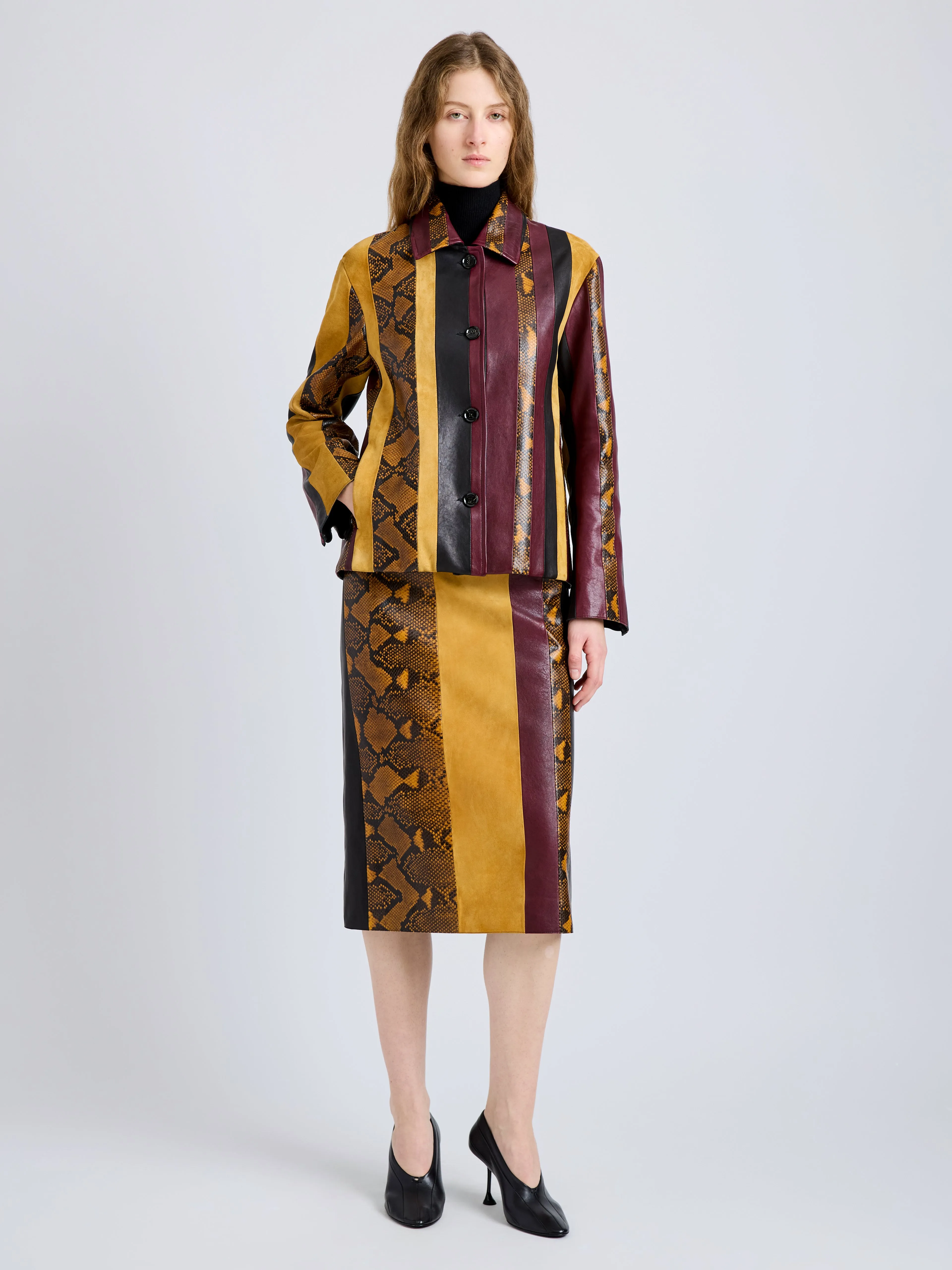 Sirine Skirt in Pieced Leather sold by Proenza Schouler product image thumbnail 2