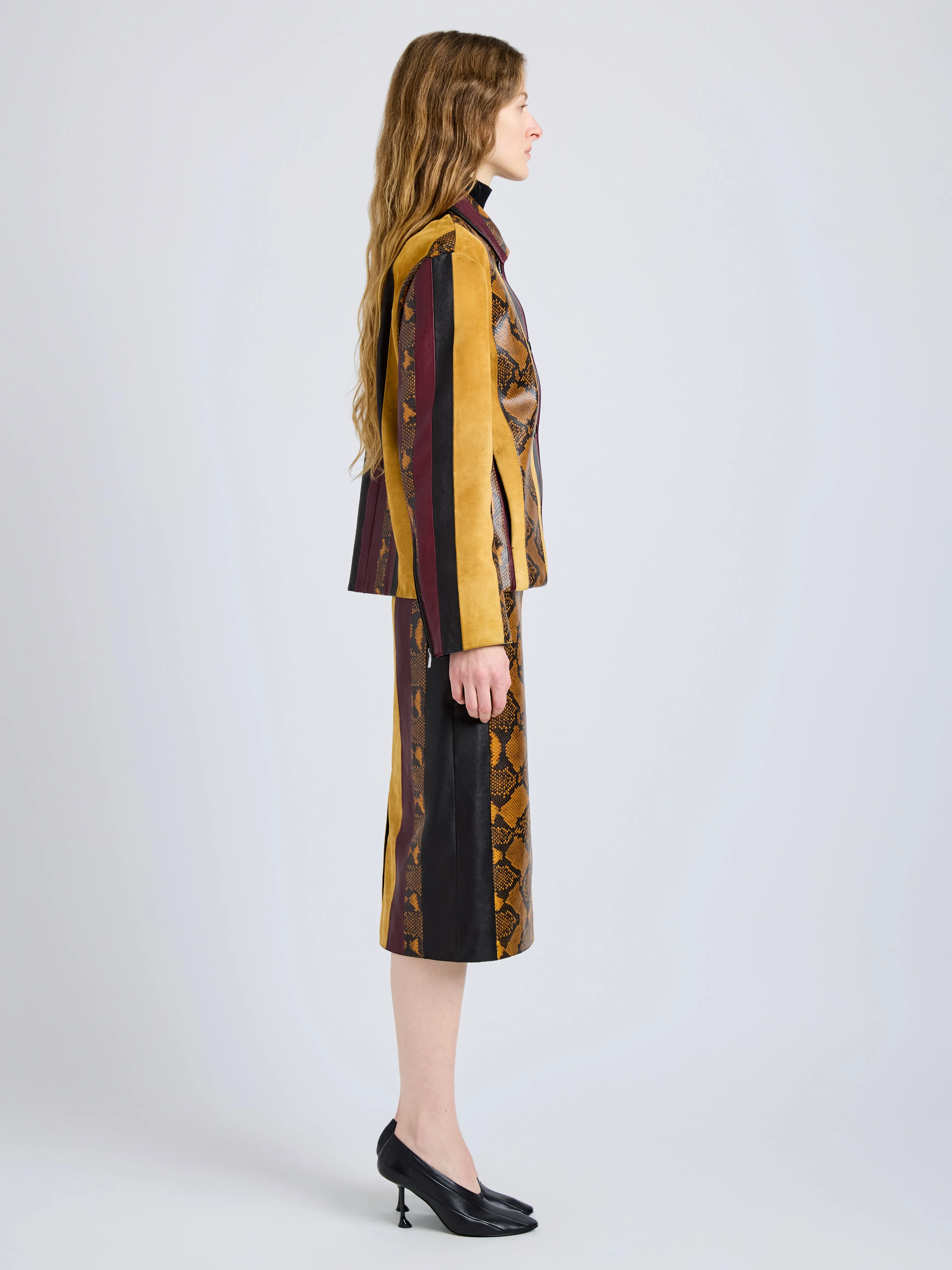 Sirine Skirt in Pieced Leather sold by Proenza Schouler product image thumbnail 3