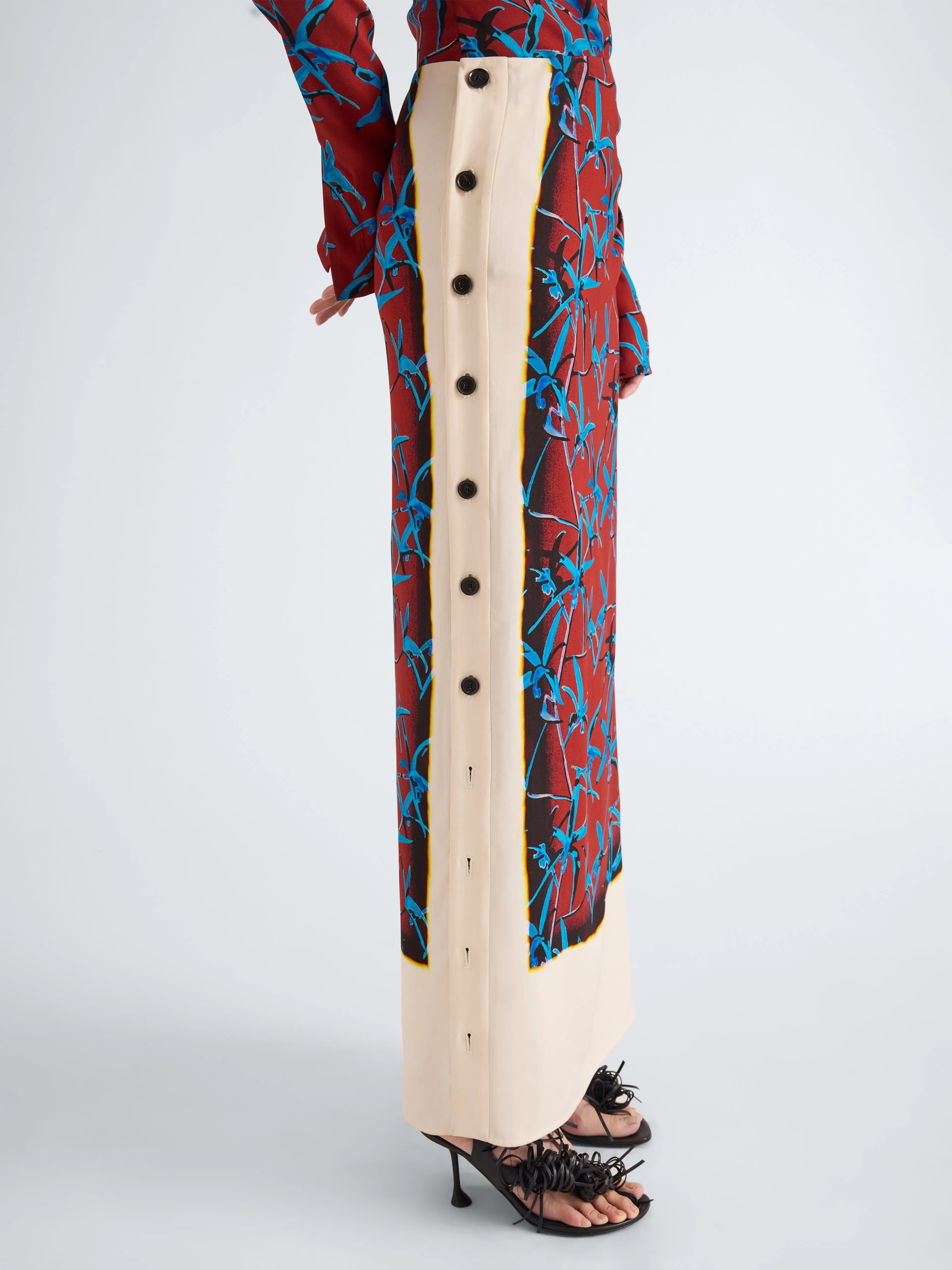 Anais Skirt in Printed Stretch Cady sold by Proenza Schouler product image thumbnail 5