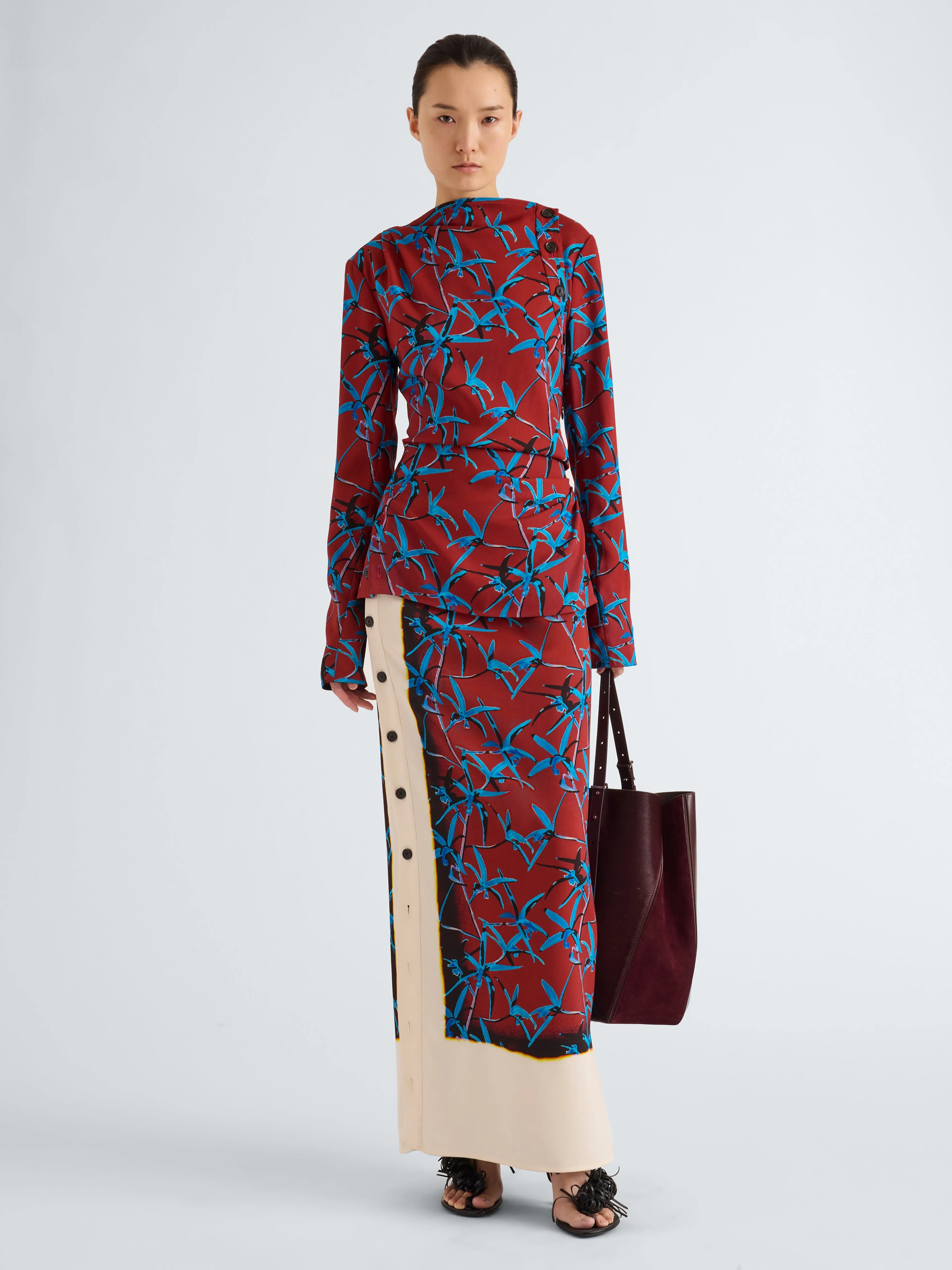 Anais Skirt in Printed Stretch Cady sold by Proenza Schouler product image thumbnail 2
