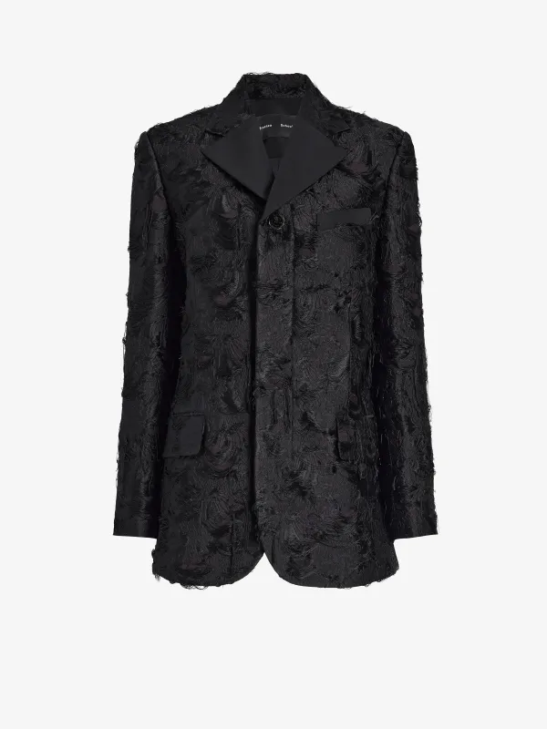 Theodora Jacket in Chrysanthemum Float Jacquard - BLACK MULTI made by Proenza Schouler