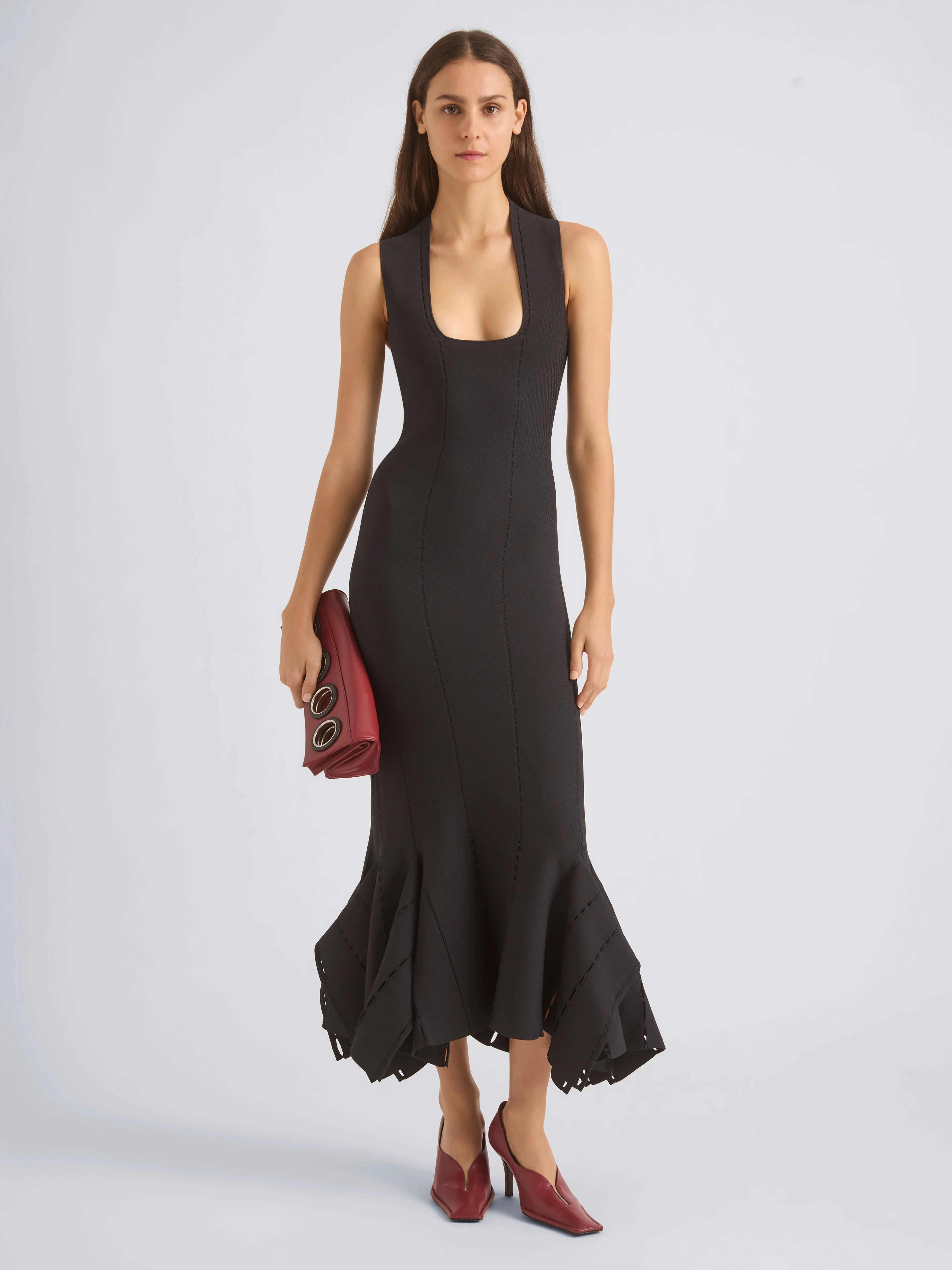 Lucinda Dress in Viscose Silk Pointelle sold by Proenza Schouler product image thumbnail 2
