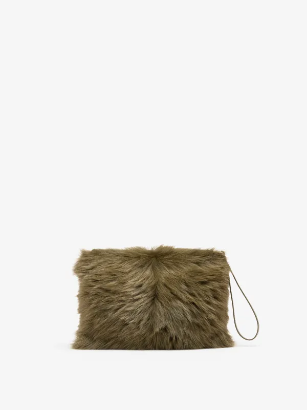 Zip Pouch in Shearling made by Proenza Schouler