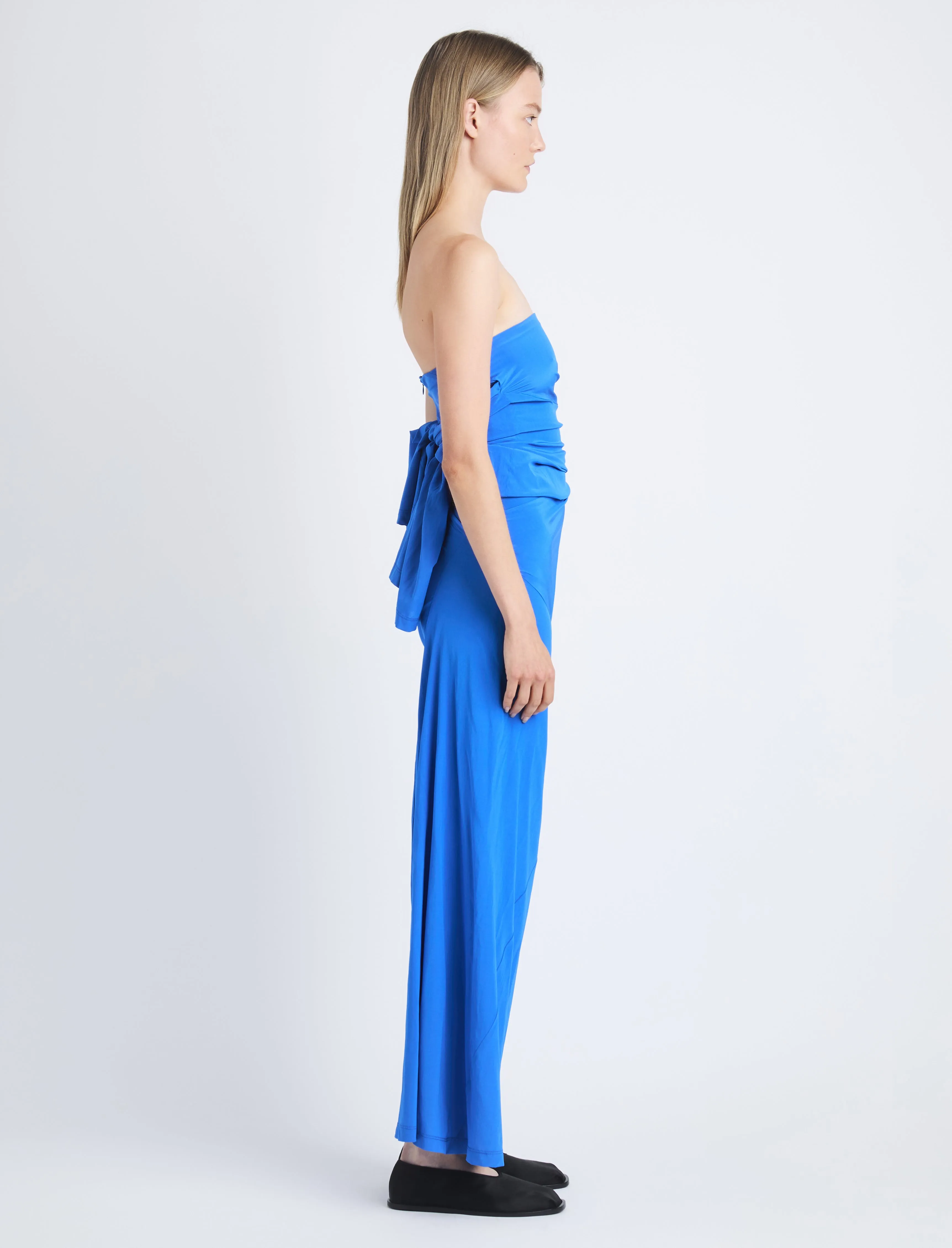 Odette Strapless Dress in Silk Viscose sold by Proenza Schouler product image thumbnail 3