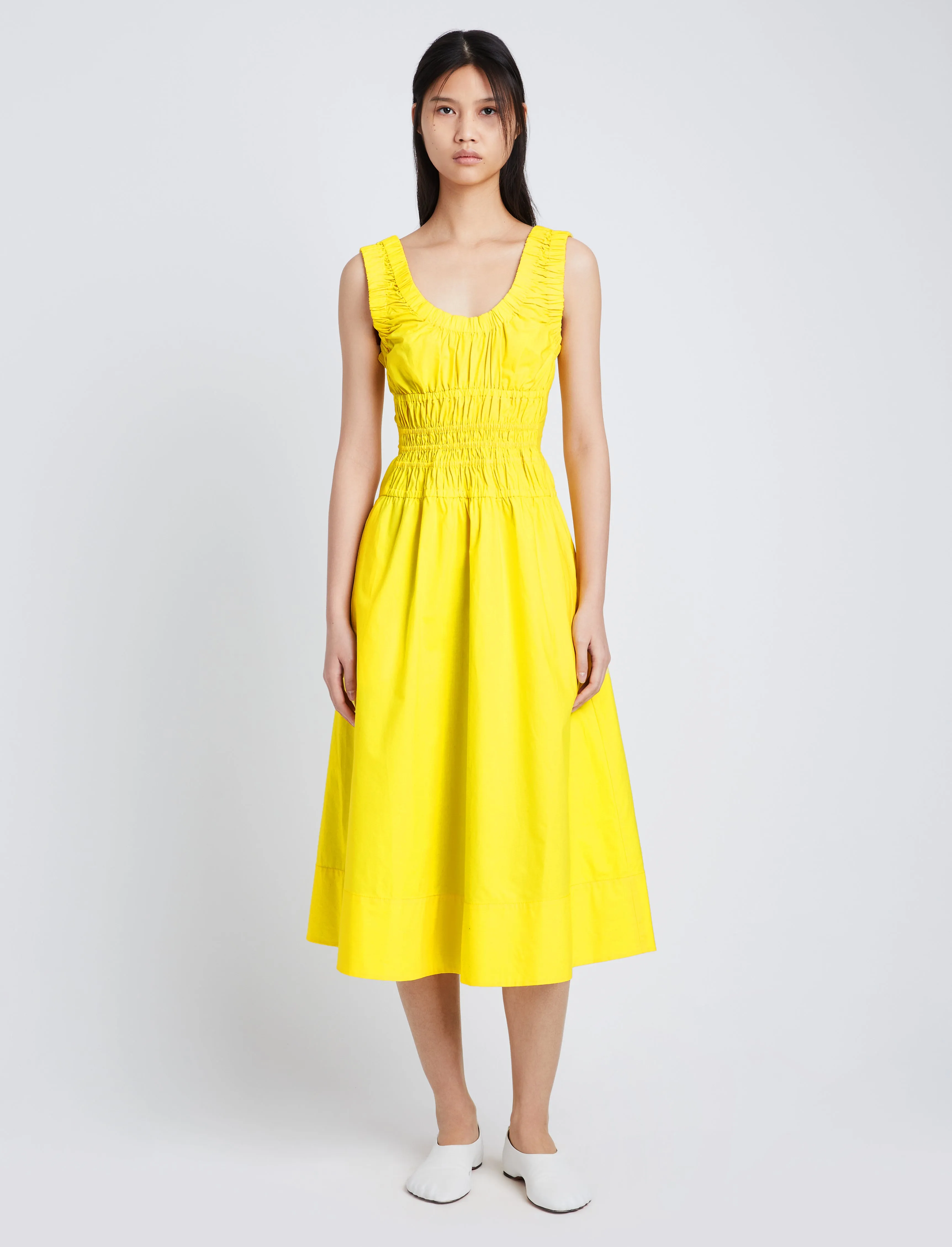 Poplin Gathered Midi Dress sold by Proenza Schouler product image thumbnail 2