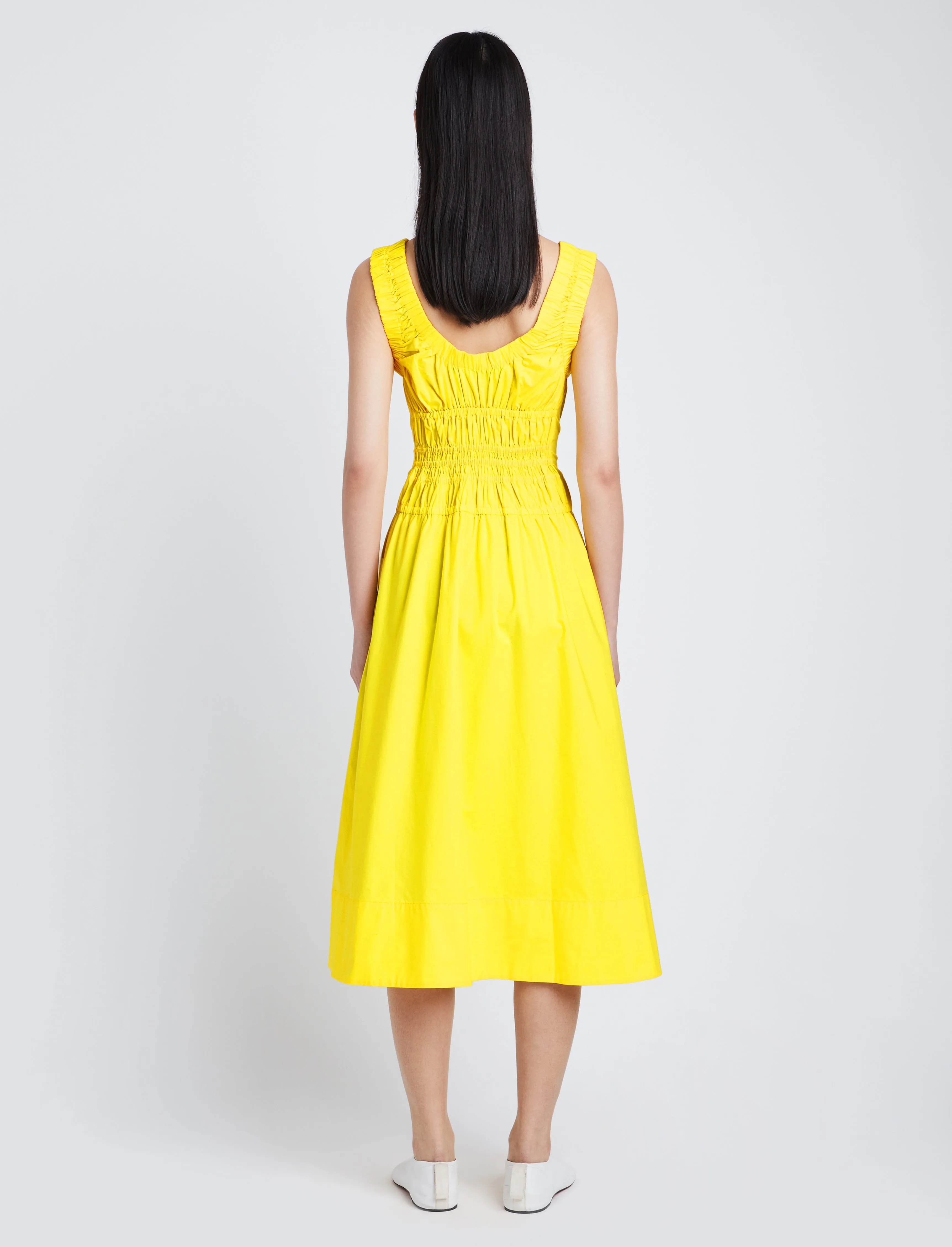 Poplin Gathered Midi Dress sold by Proenza Schouler product image thumbnail 4