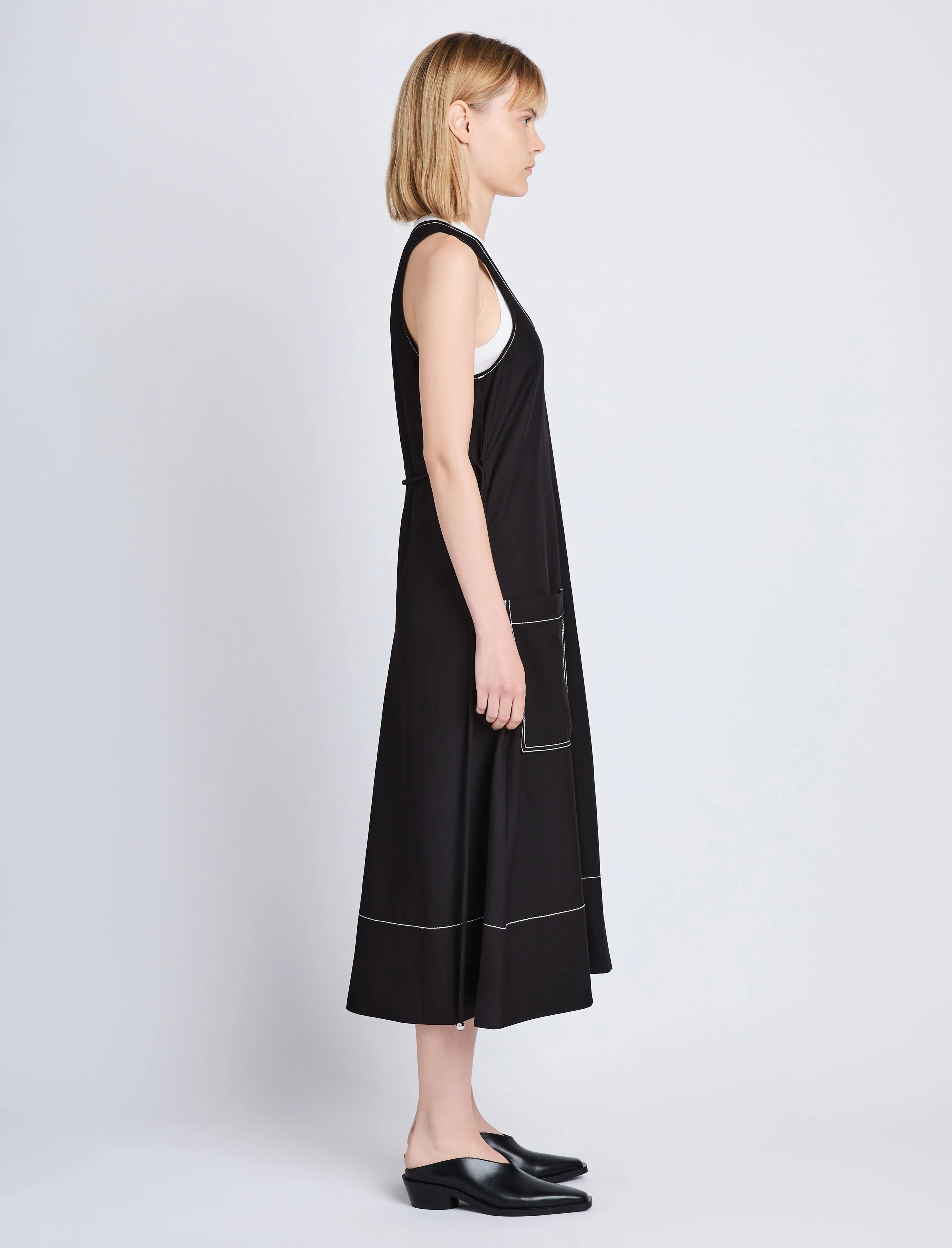 Lucy Dress in Drapey Suiting sold by Proenza Schouler product image thumbnail 3