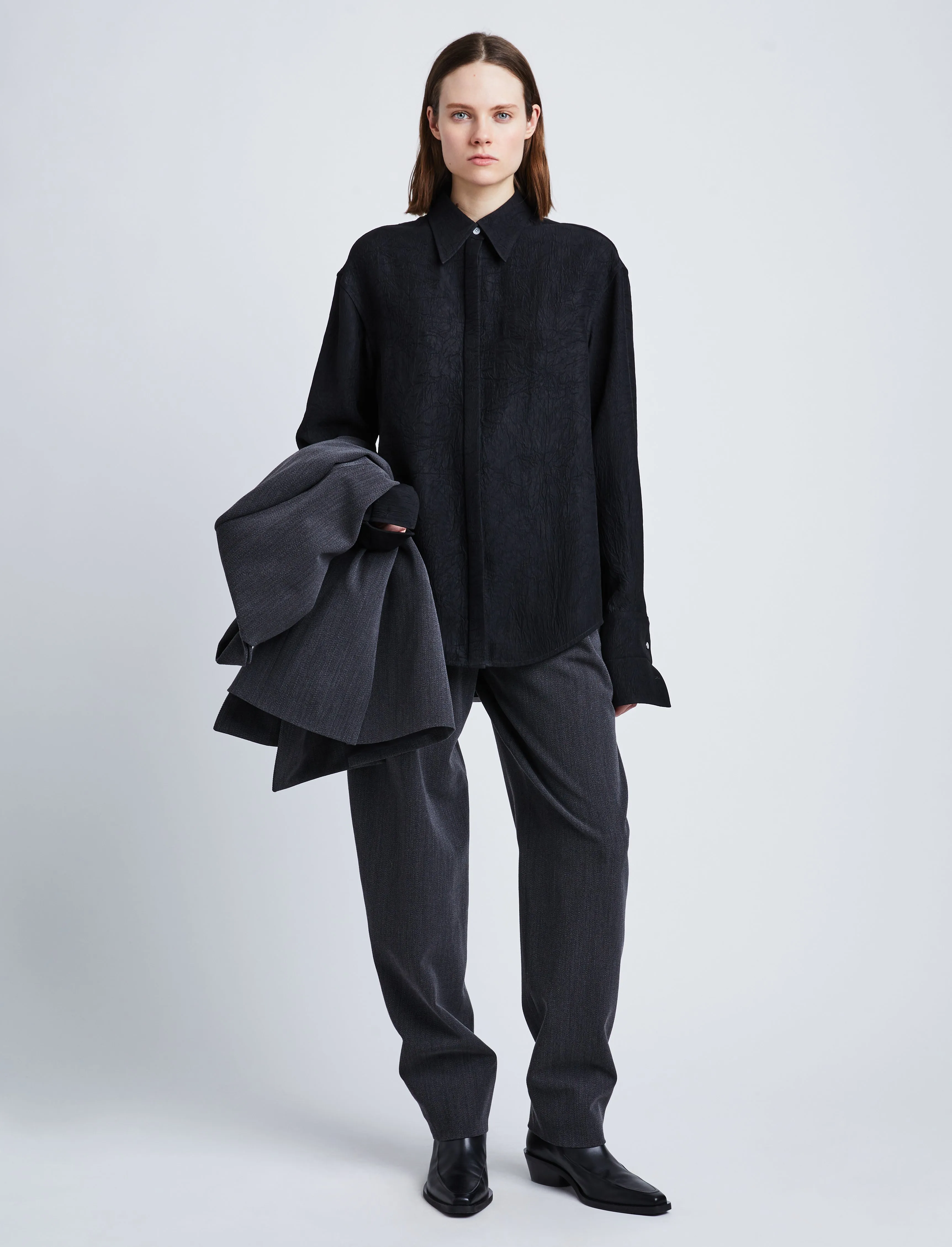 Crushed Matte Satin Shirt sold by Proenza Schouler product image thumbnail 3