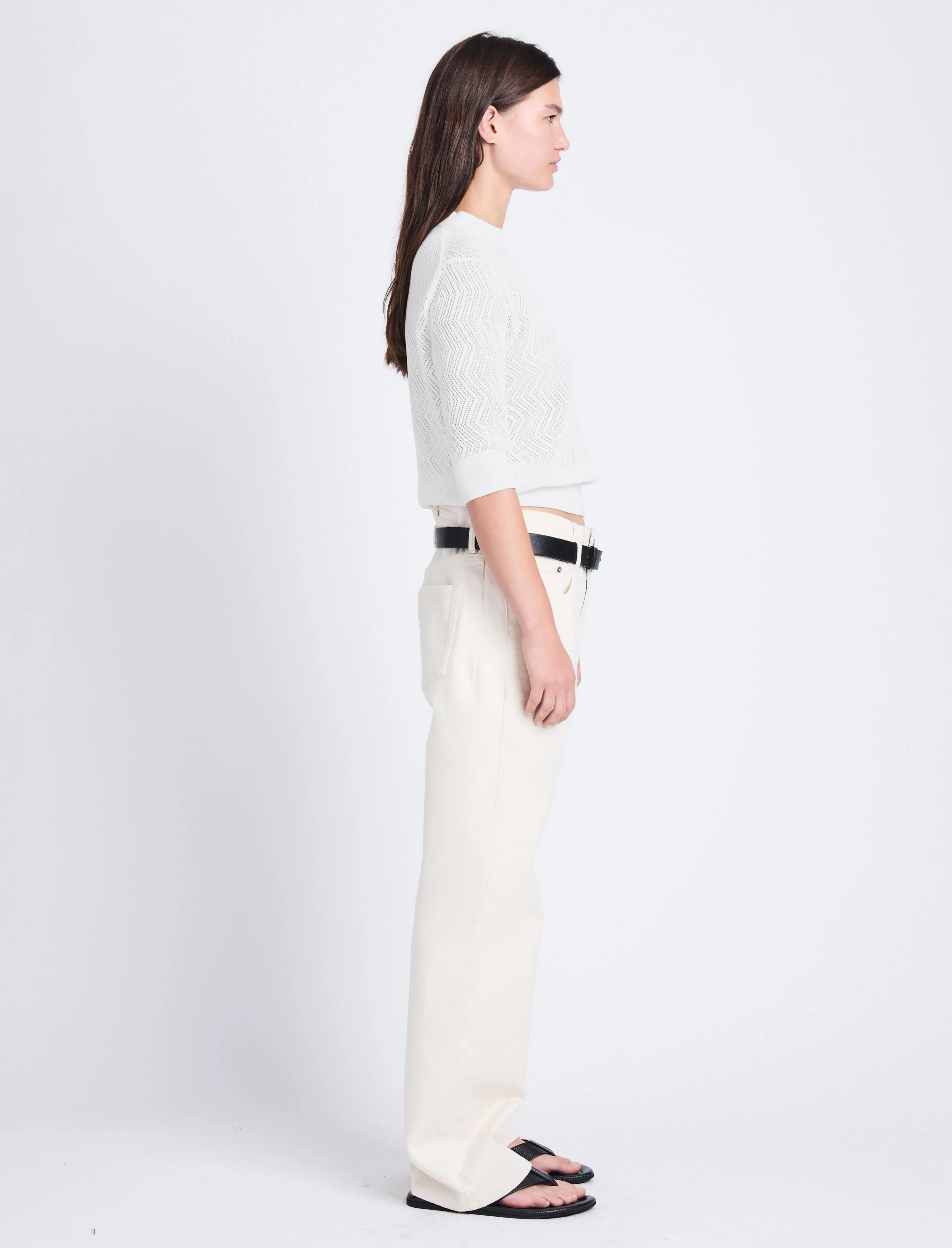 Nicola Knit Sweater in Zig Zag Pointelle sold by Proenza Schouler product image thumbnail 4