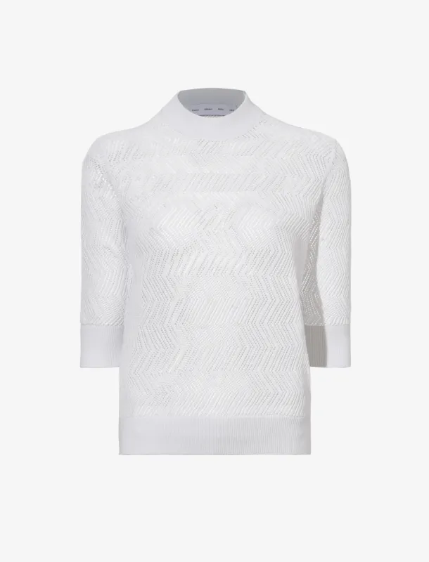 Nicola Knit Sweater in Zig Zag Pointelle made by Proenza Schouler