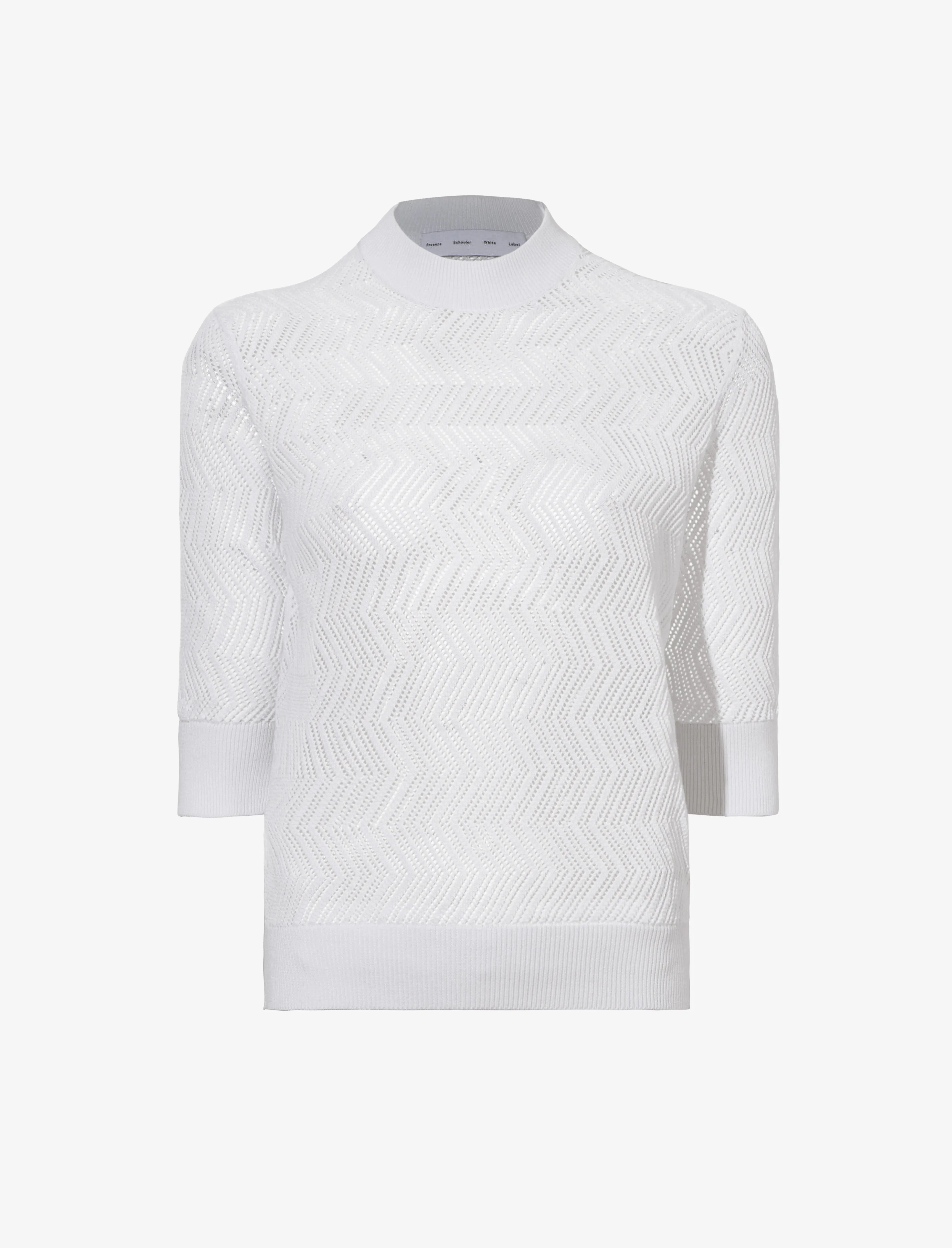 Nicola Knit Sweater in Zig Zag Pointelle sold by Proenza Schouler