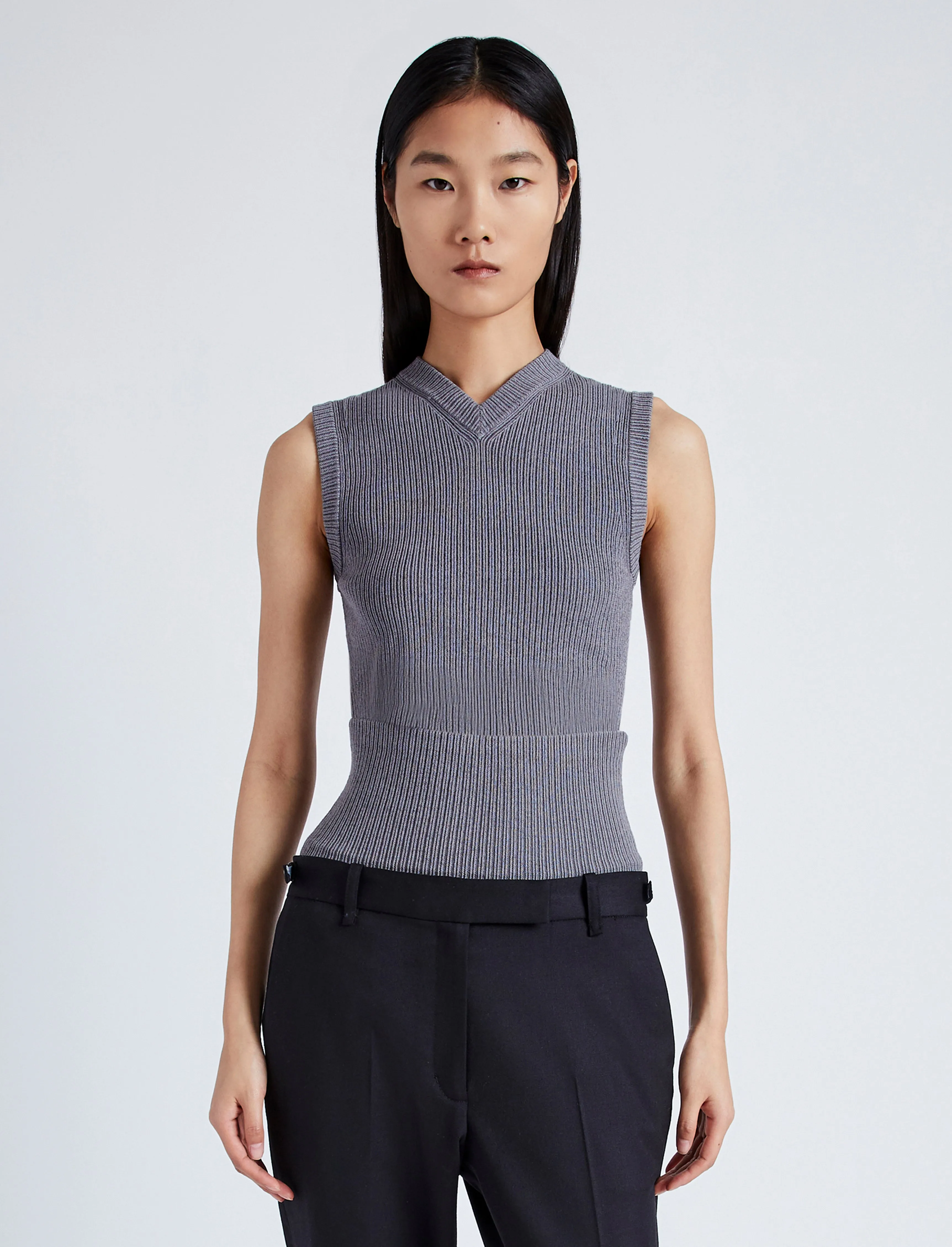 Cruz Vest in Midweight Viscose Rib sold by Proenza Schouler product image thumbnail 2